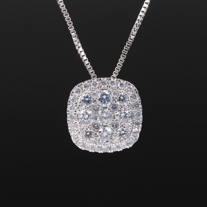 Sterling Lab Grown Diamond Pendant Necklace