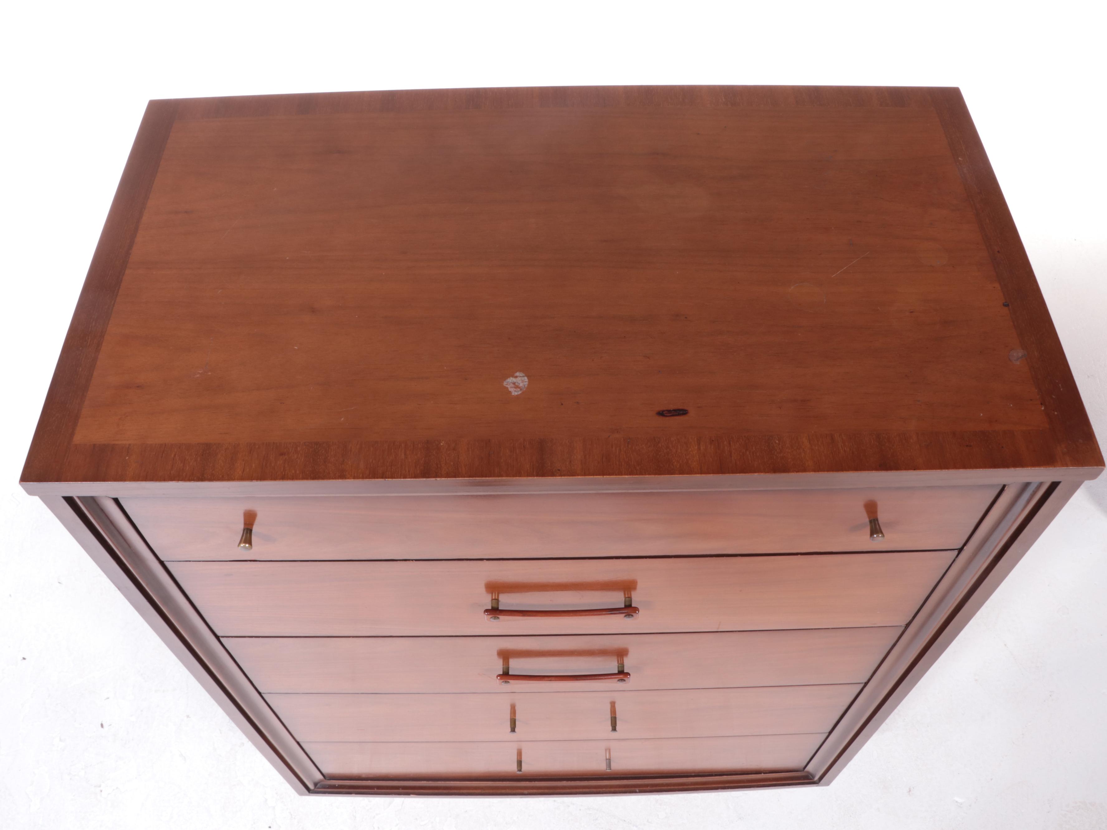 Rike-Kumler Co. Mid Century Modern Walnut Five-Drawer Chest