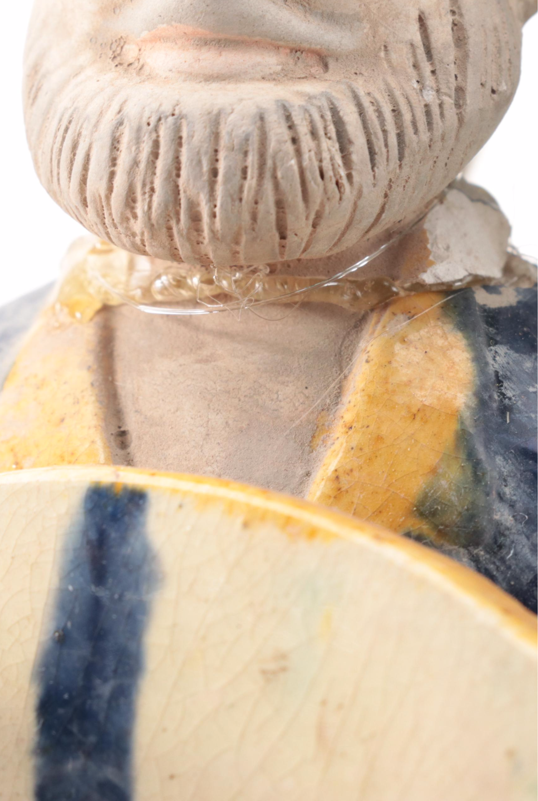 Chinese Tang Dynasty Style Sancai Glazed Stoneware Figurine of Sogdian Musicians