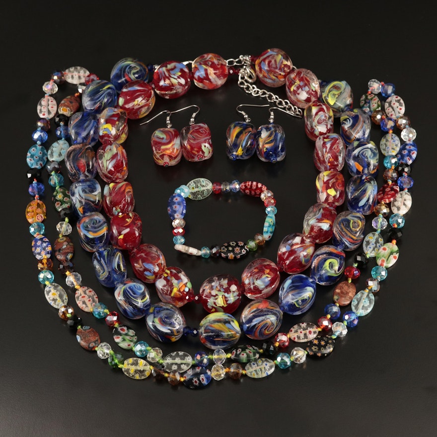 Murano and Art Glass Beaded Jewelry Selection