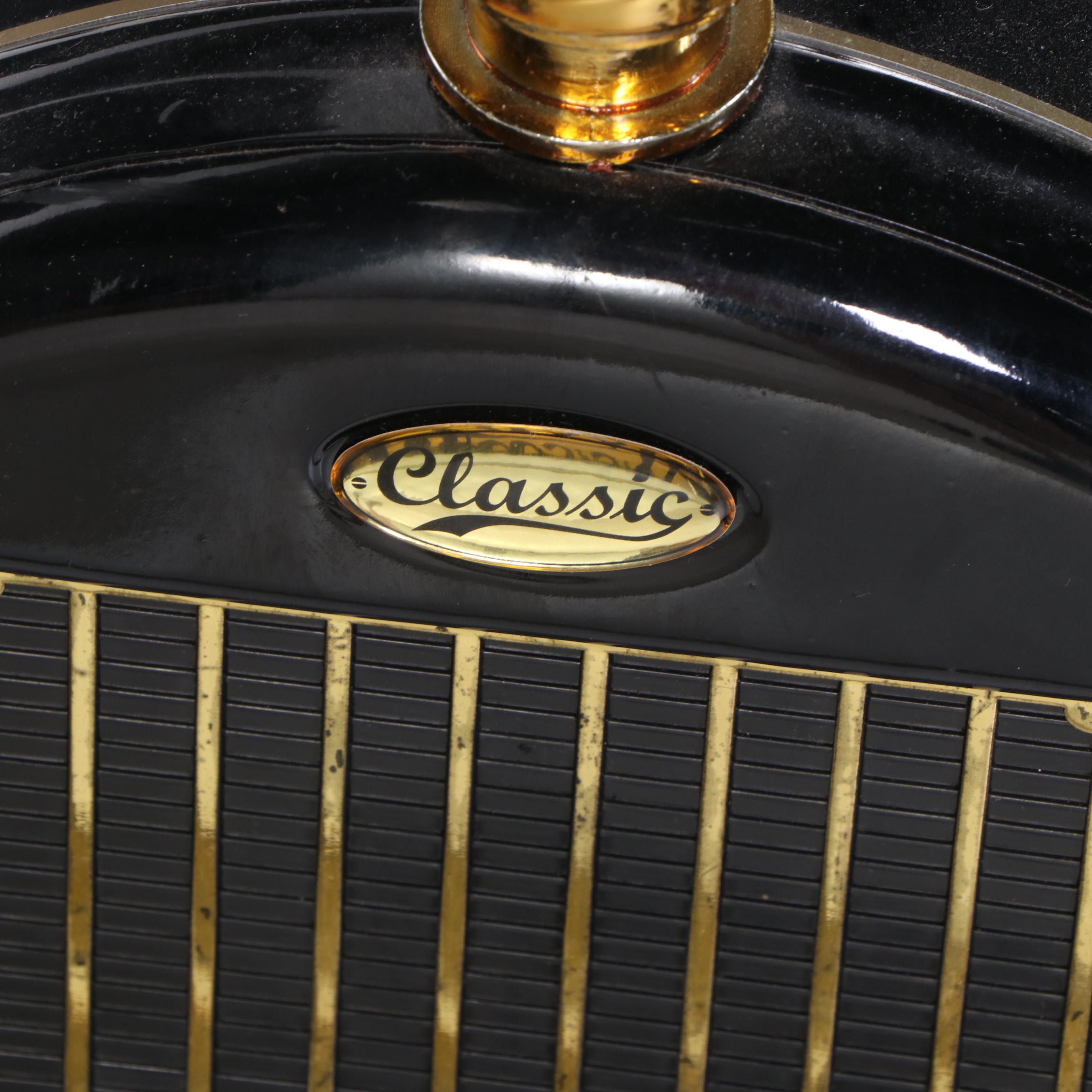 Classic Powder-Coated and Brass-Patinated Metal Child's Pedal Cart