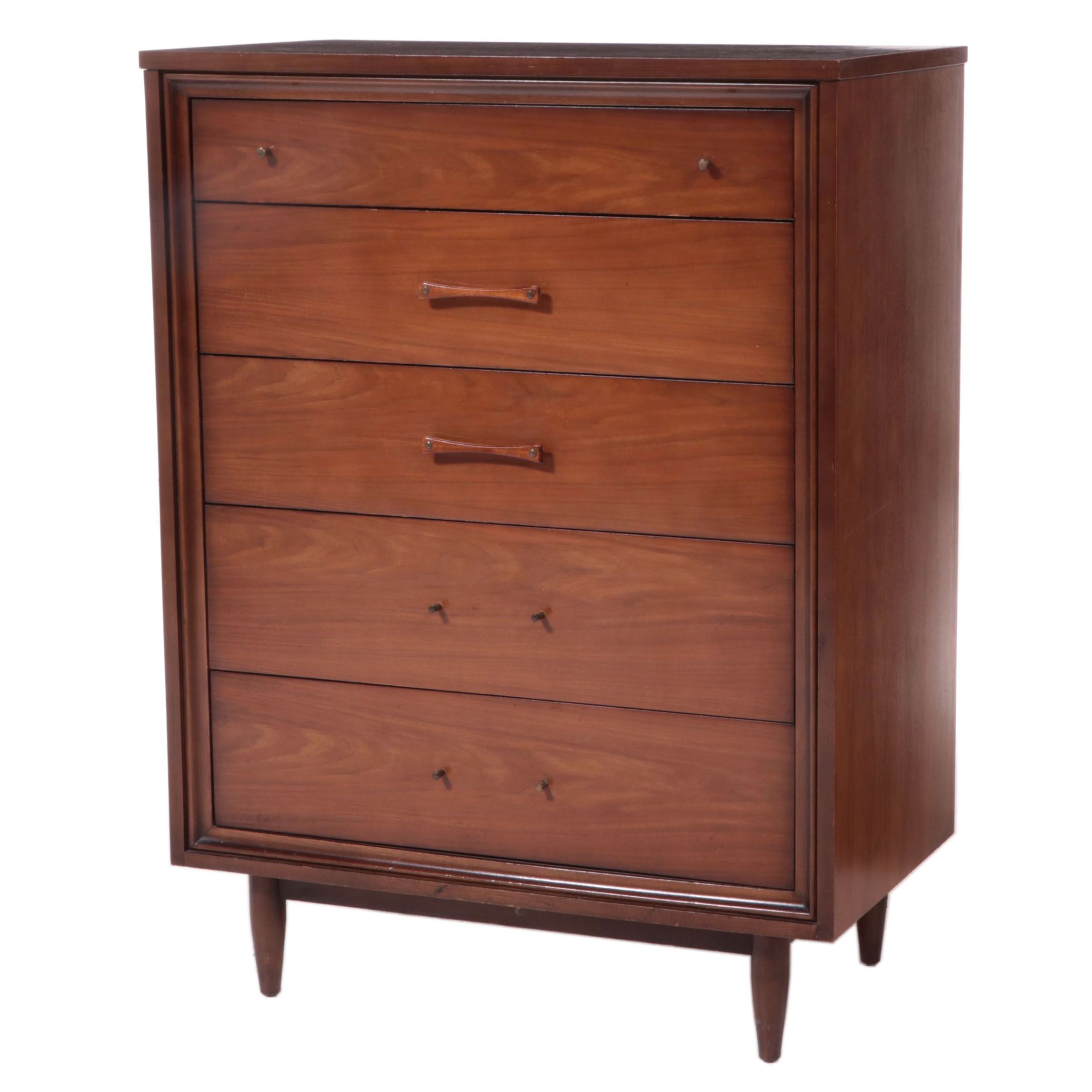 Rike-Kumler Co. Mid Century Modern Walnut Five-Drawer Chest