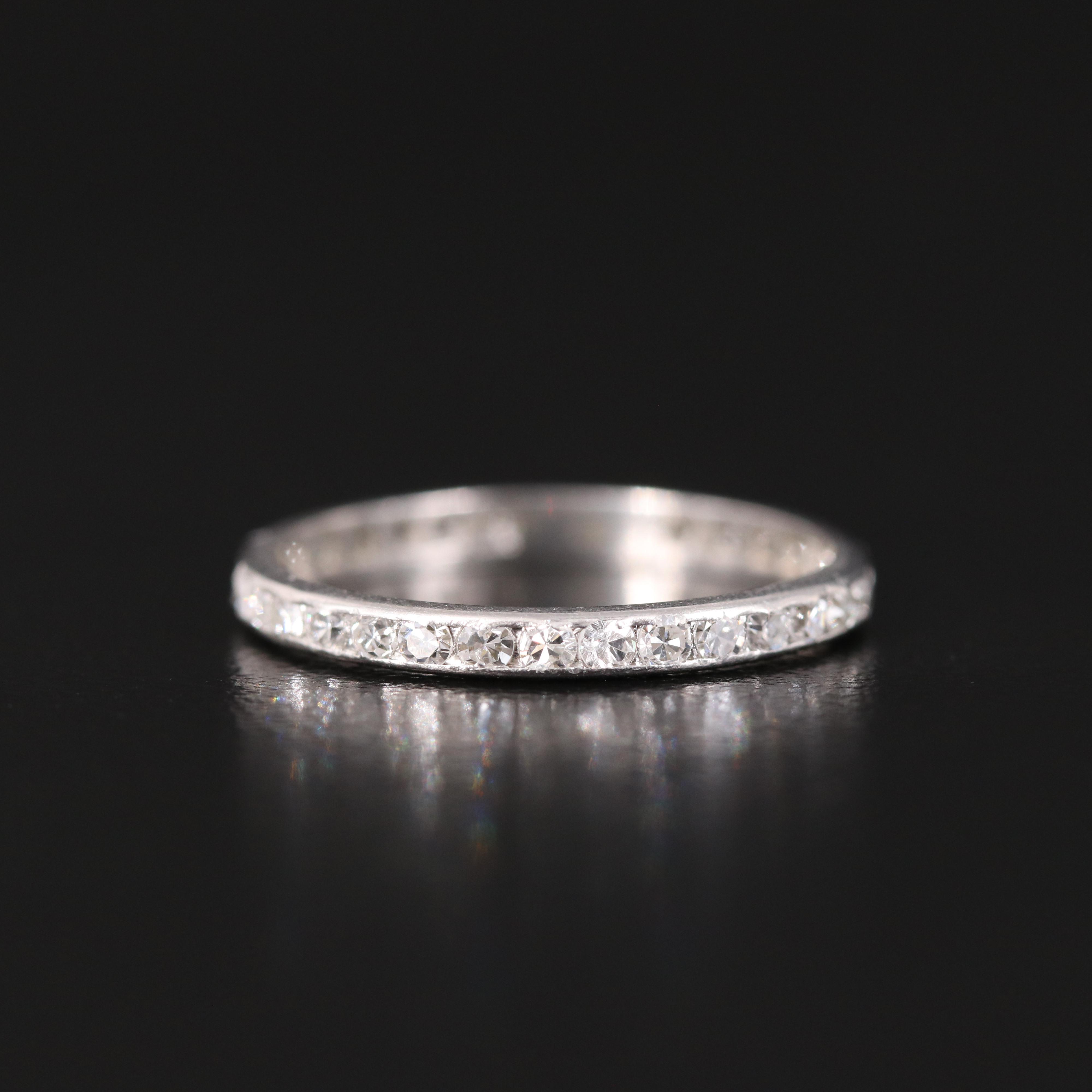 Vintage Platinum 0.59 CTW Diamond Eternity Band
