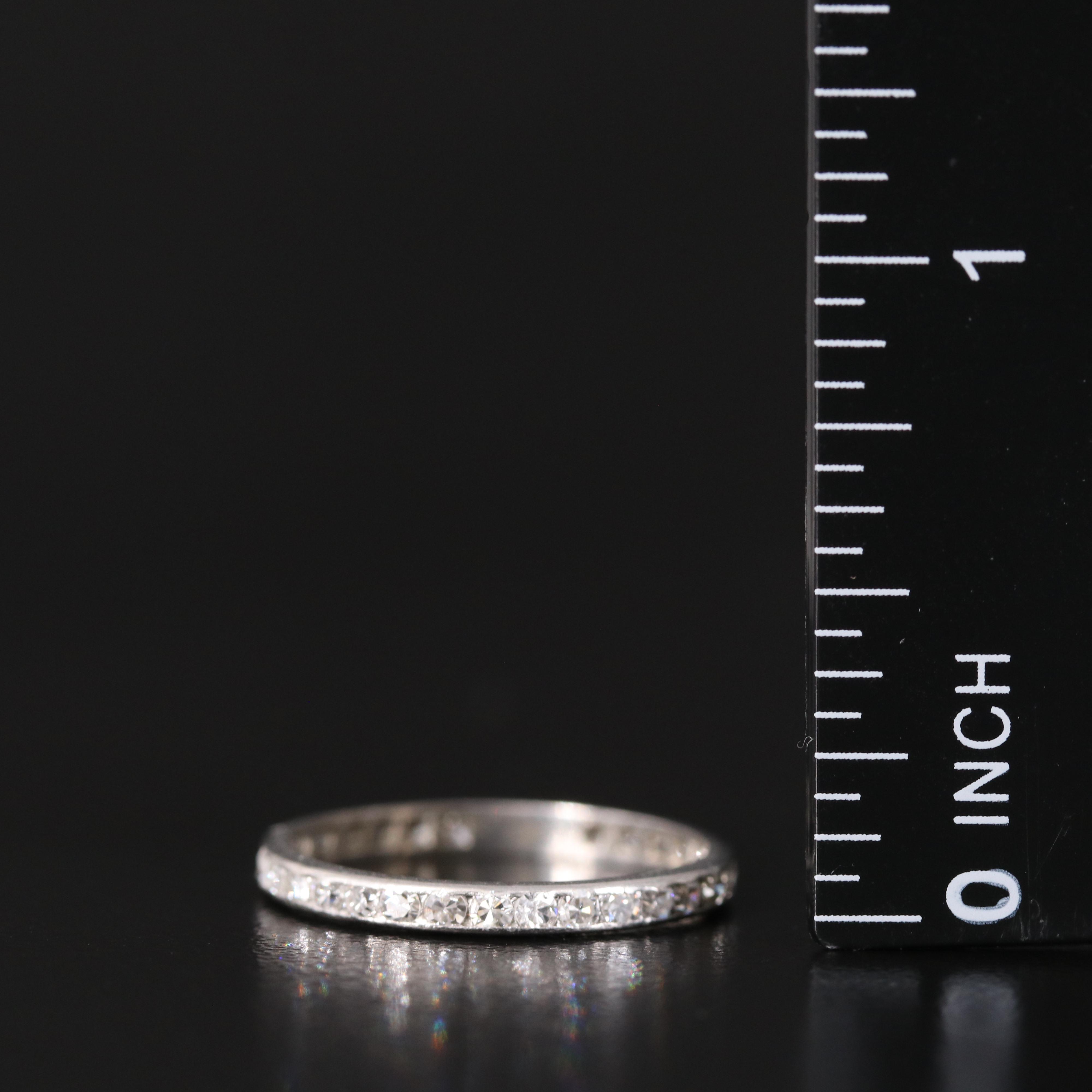 Vintage Platinum 0.59 CTW Diamond Eternity Band