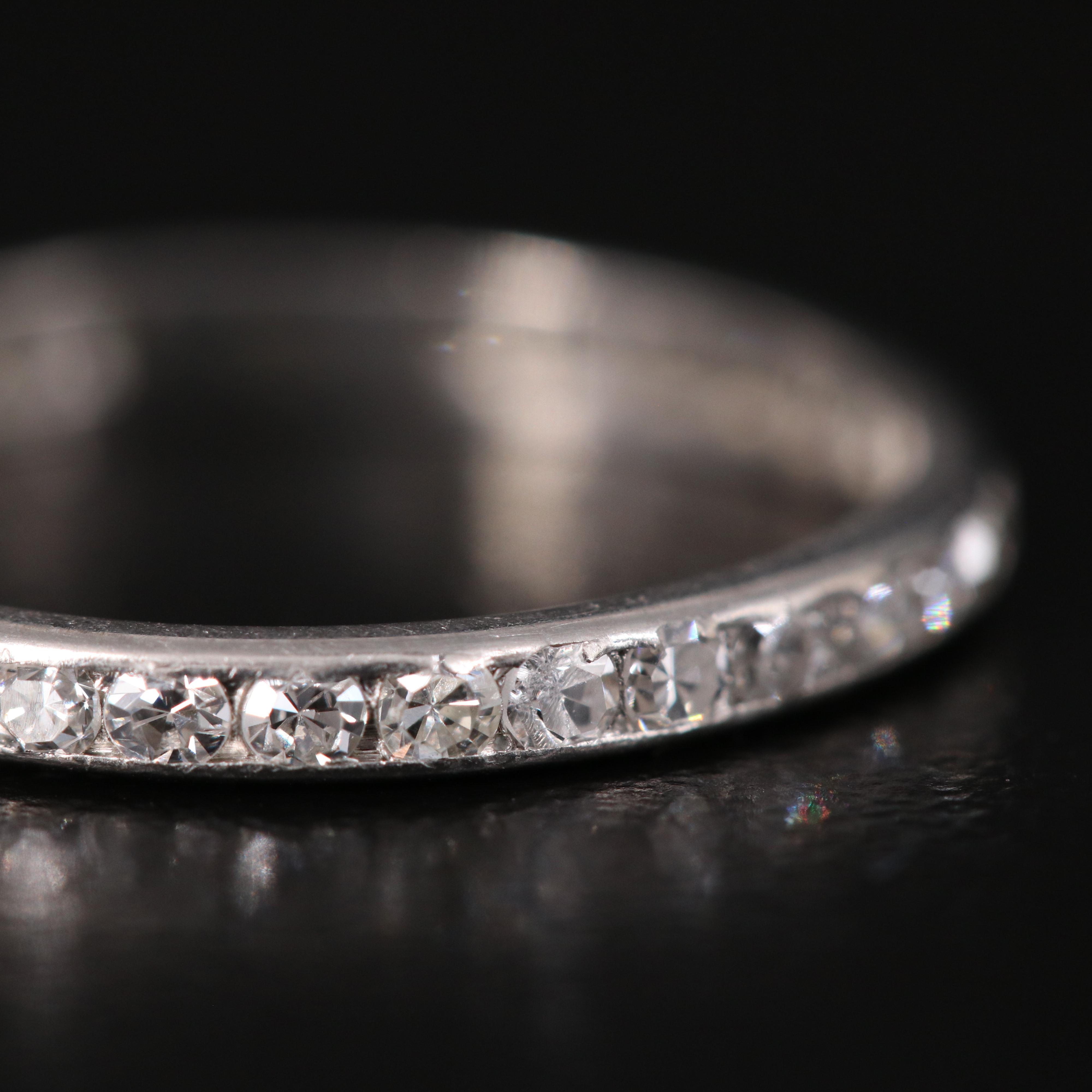 Vintage Platinum 0.59 CTW Diamond Eternity Band
