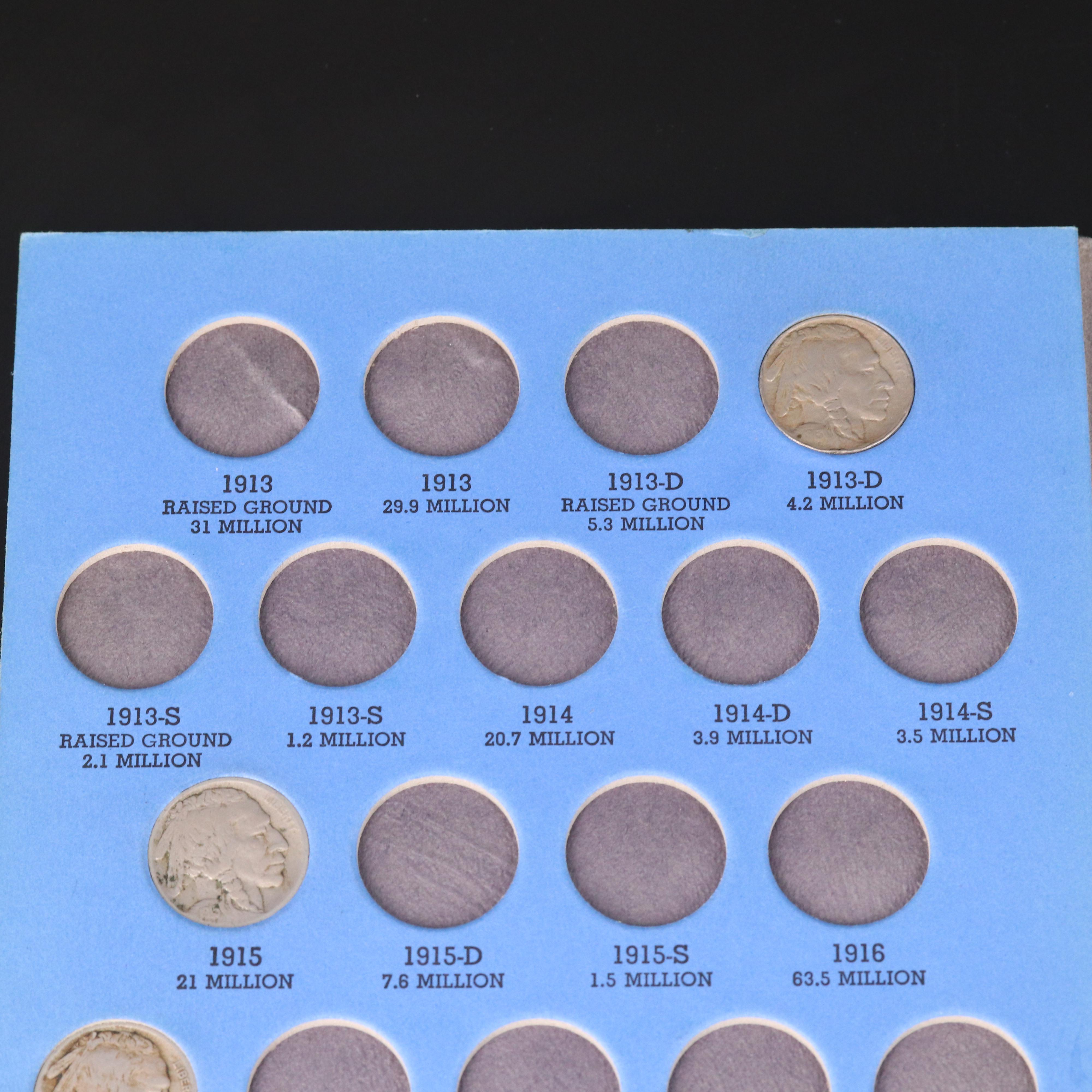 Buffalo Nickel Collection from 1913-1938