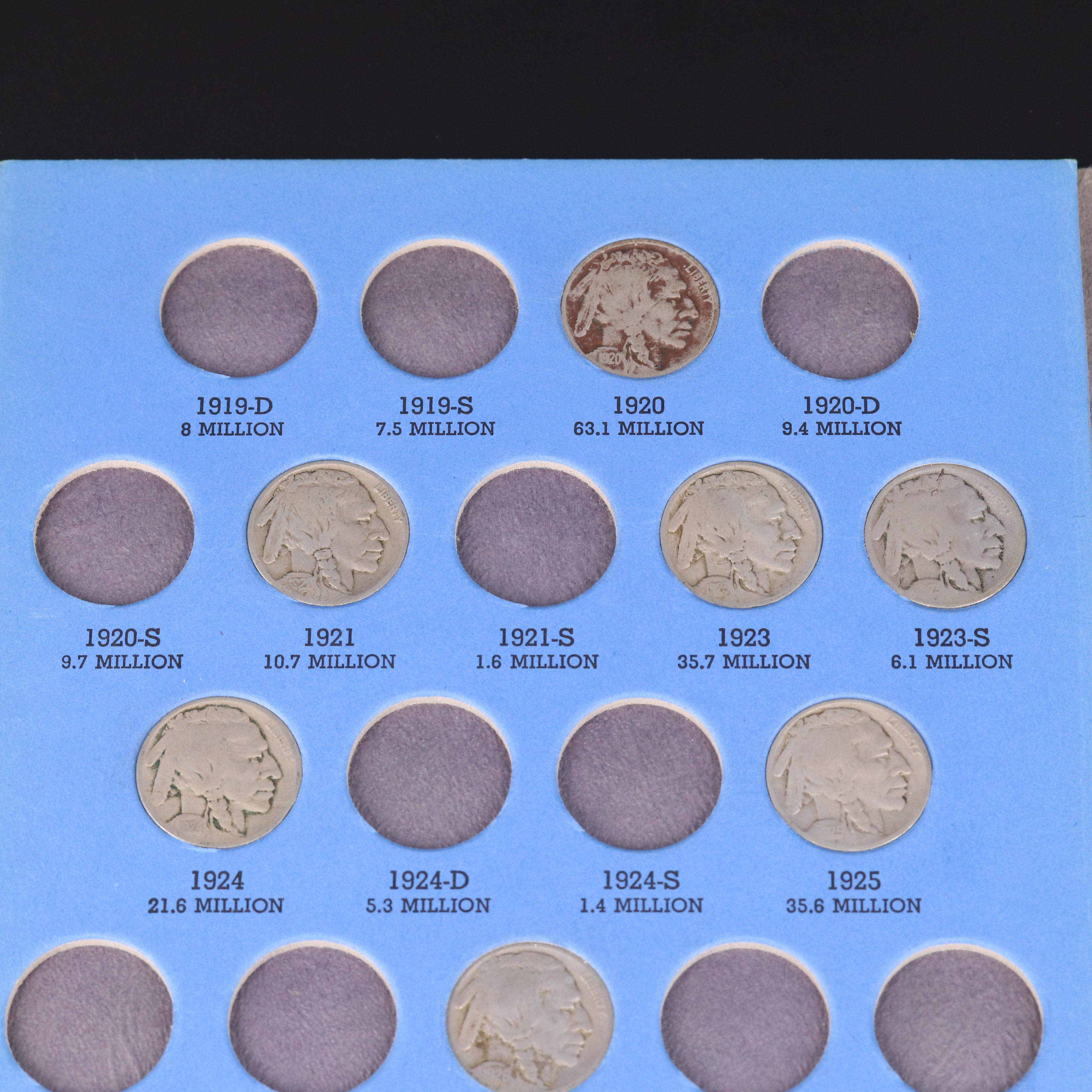 Buffalo Nickel Collection from 1913-1938