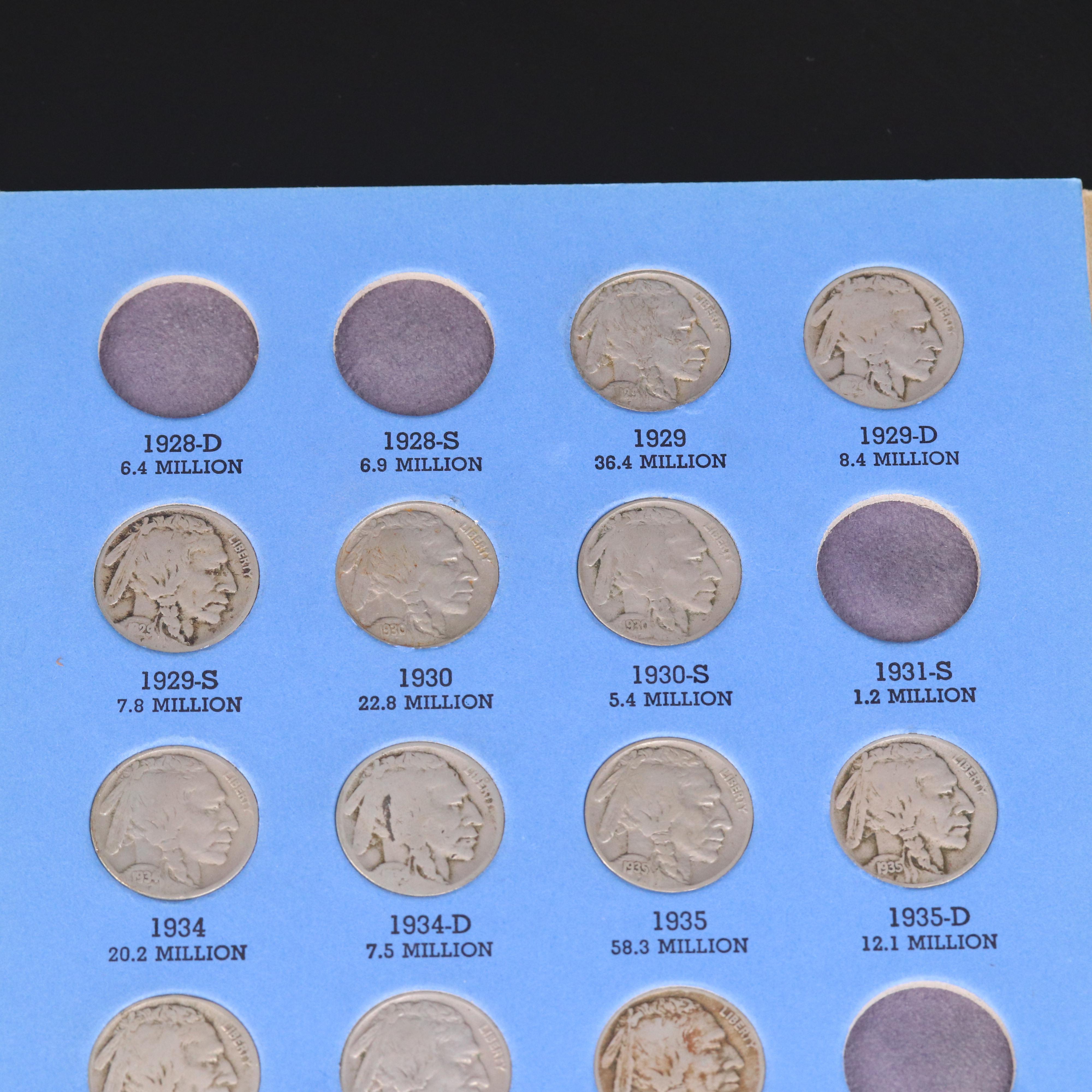 Buffalo Nickel Collection from 1913-1938