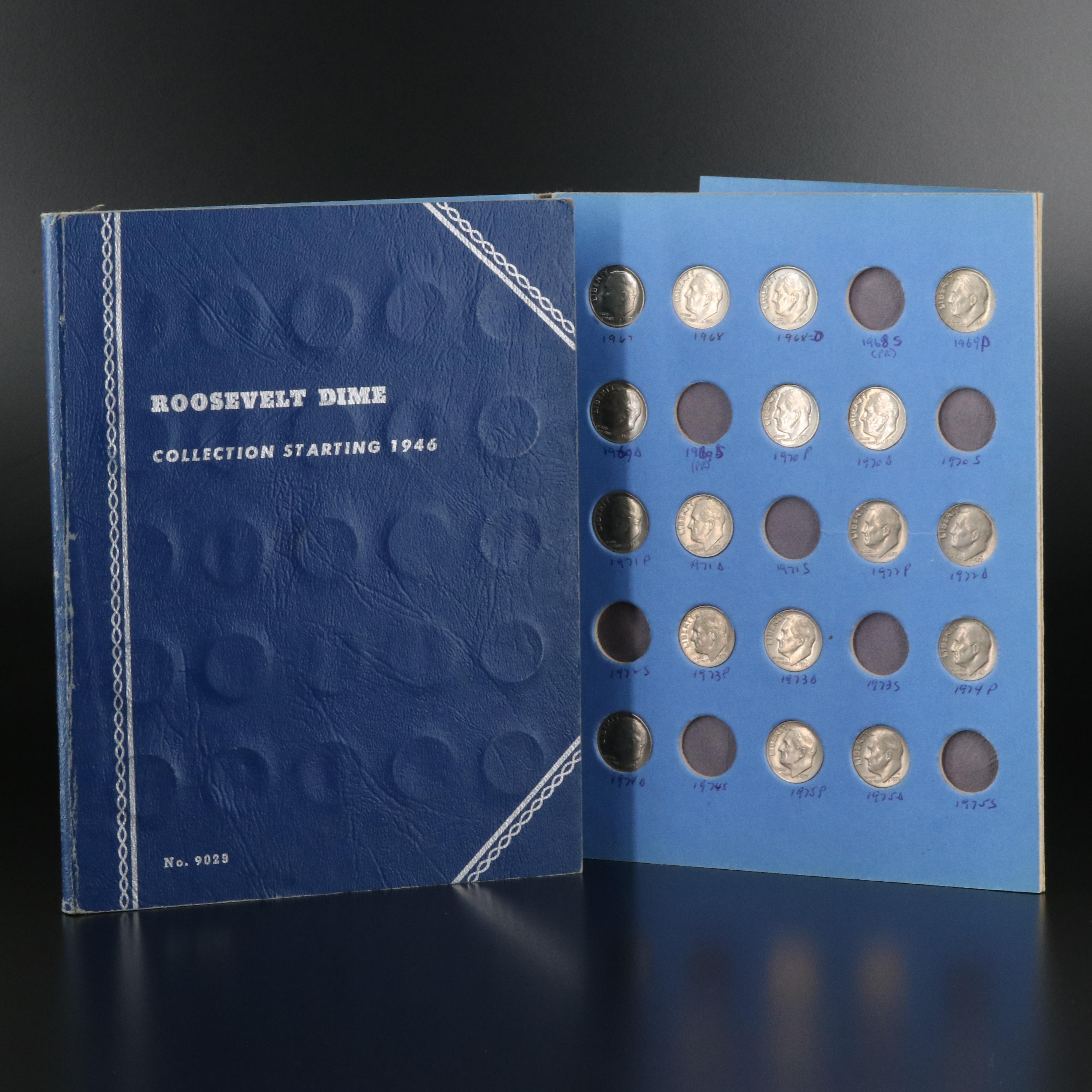 Roosevelt Dime Collection from 1946-1965