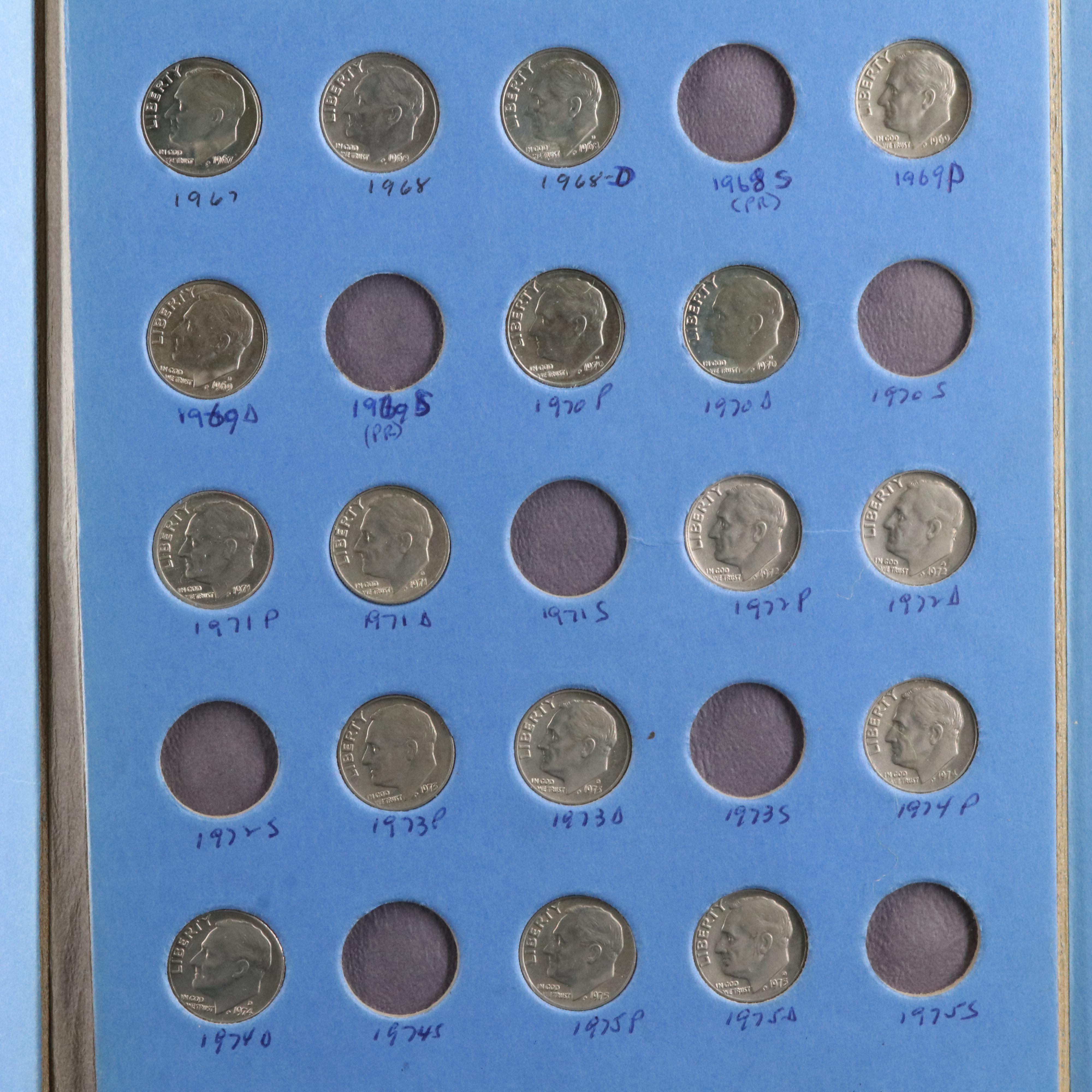 Roosevelt Dime Collection from 1946-1965