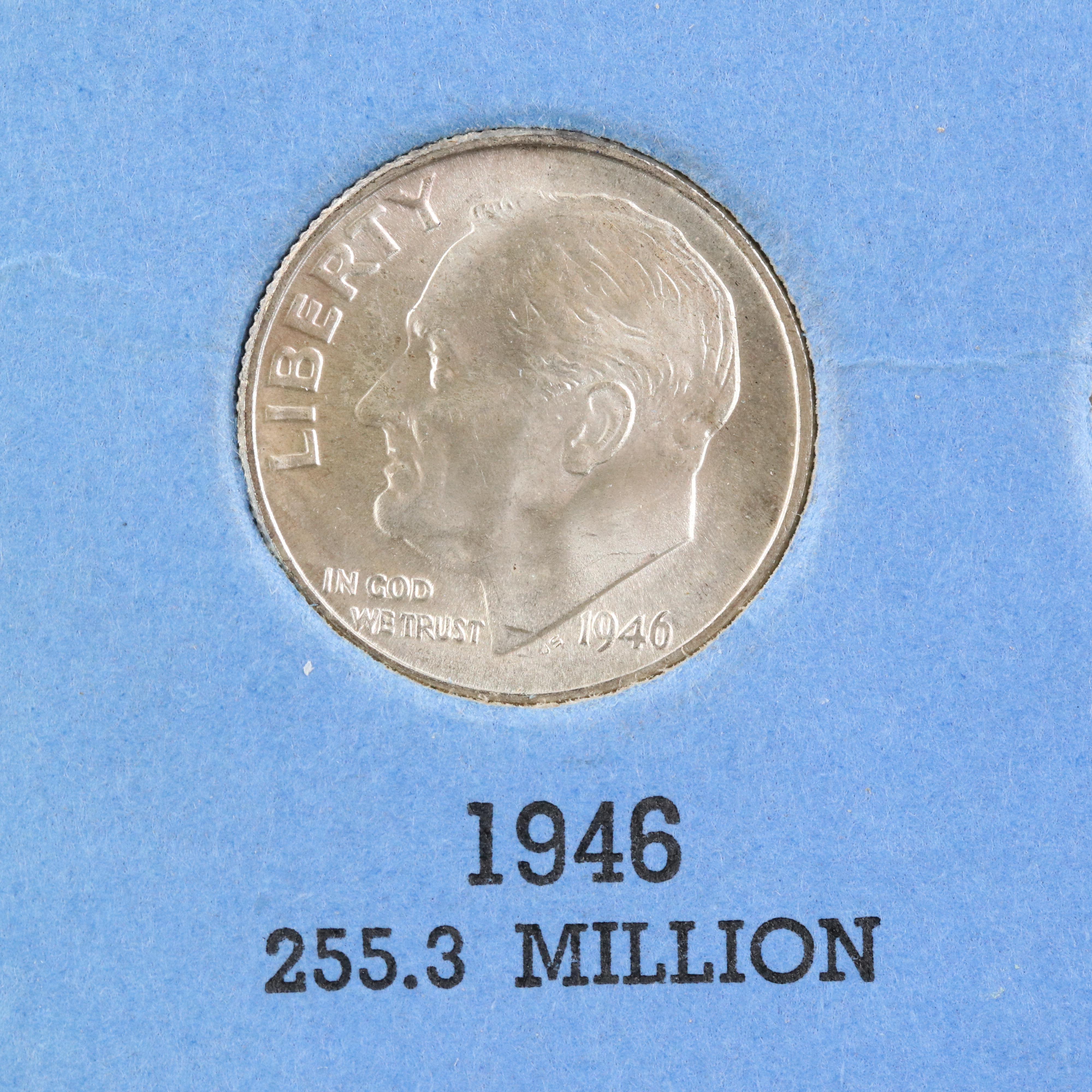 Roosevelt Dime Collection from 1946-1965