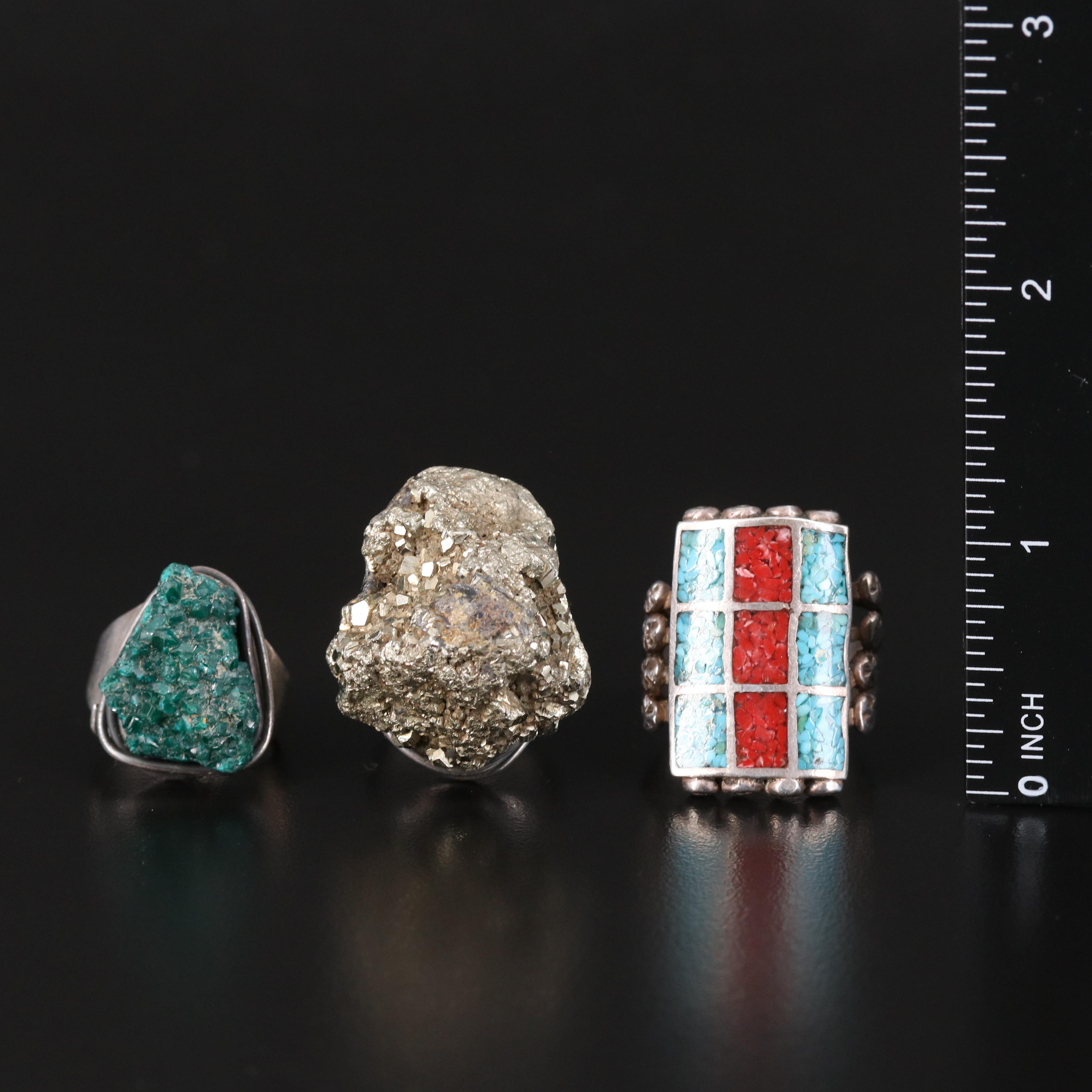 Francisco Rebajes Featured in Sterling Druzy and Pyrite Rings