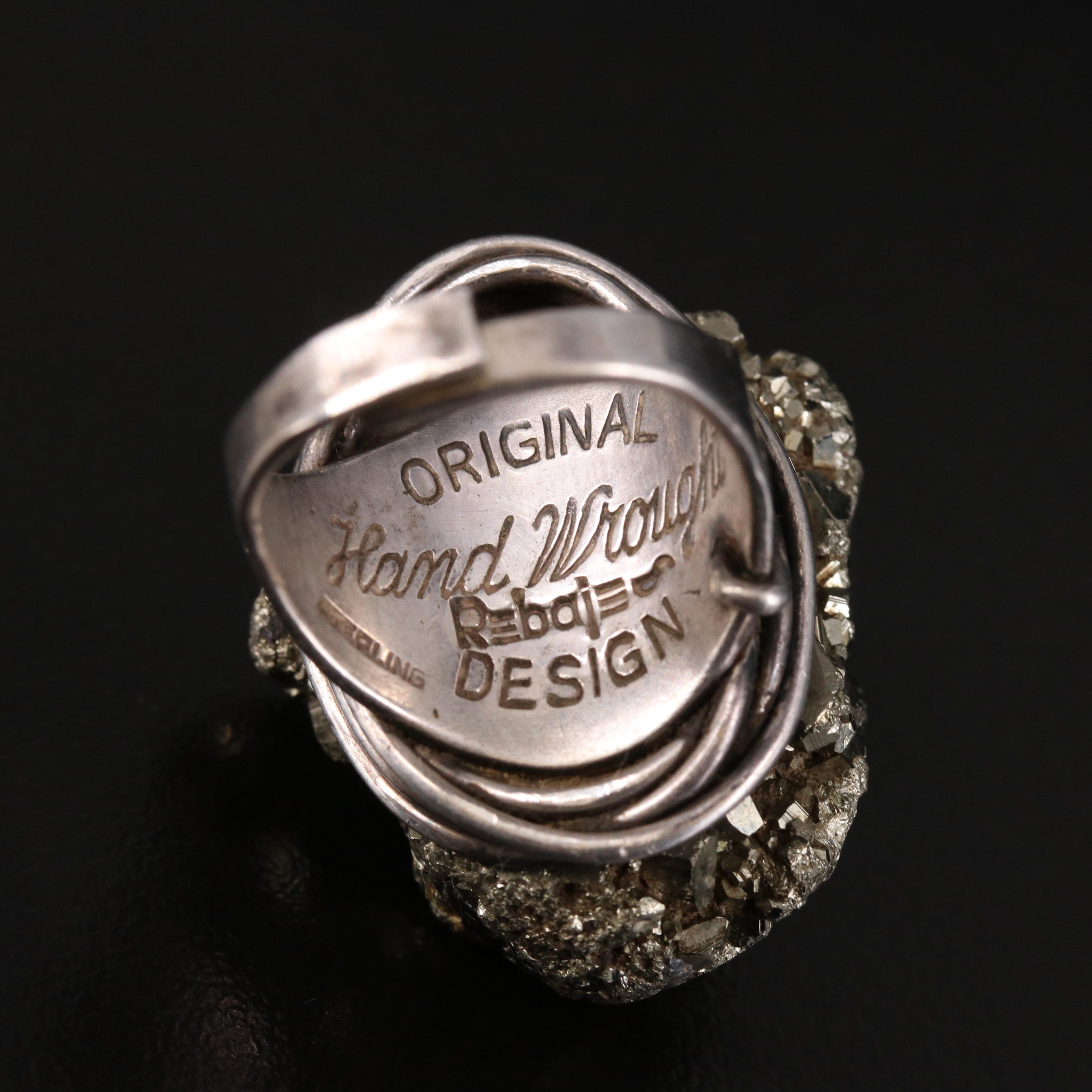 Francisco Rebajes Featured in Sterling Druzy and Pyrite Rings