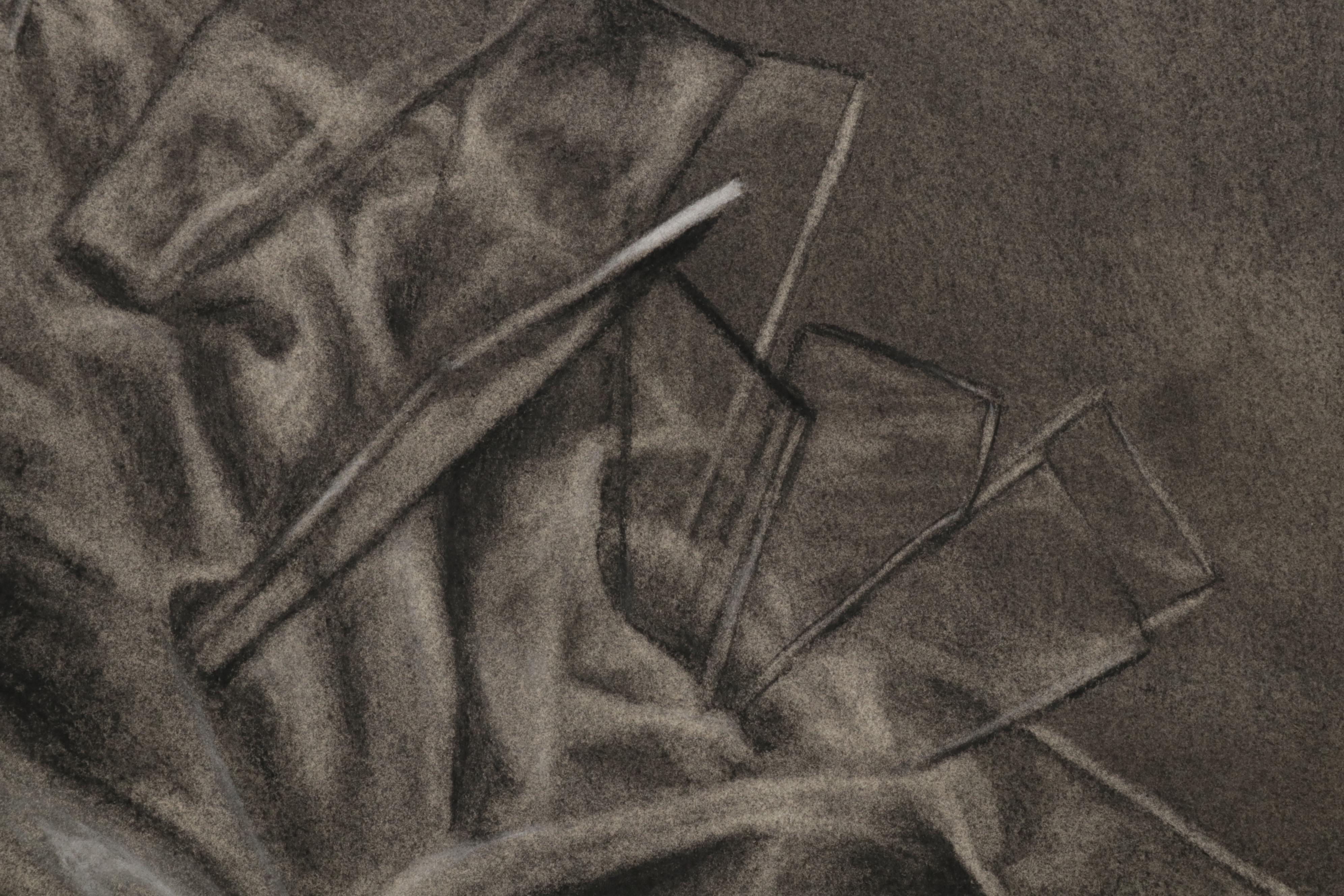 Katie Niewierski Charcoal and Conté Drawing "Still Life With Glass," 2006