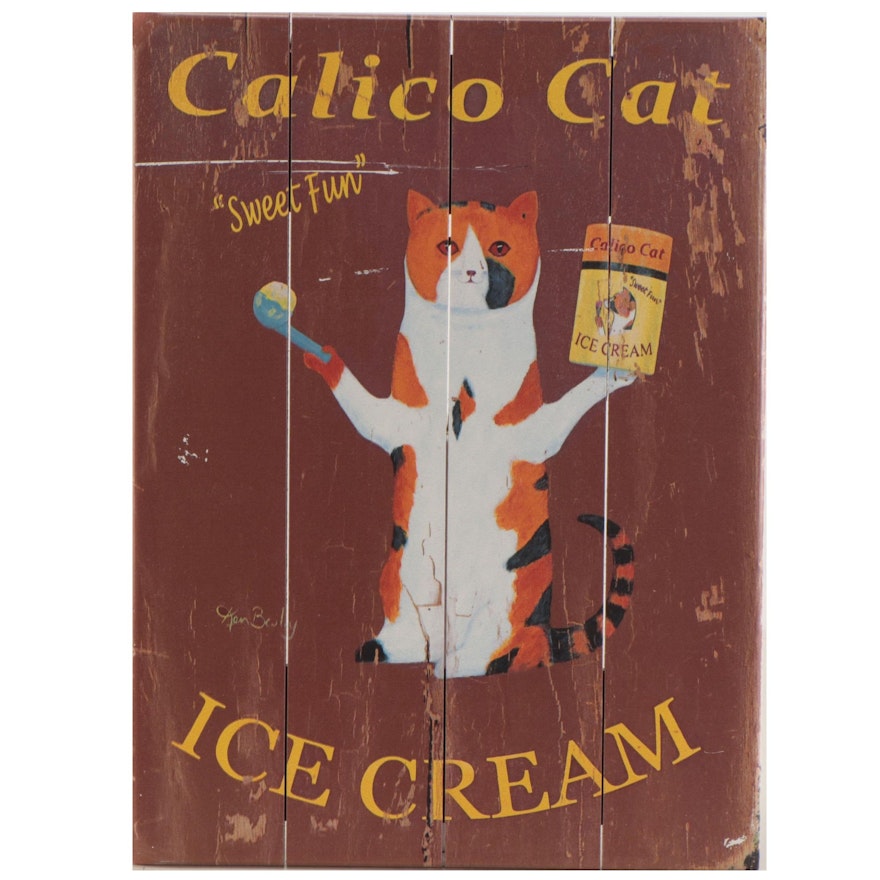 Giclée After Ken Bailey "Calico Cat Ice Cream," 21st Century
