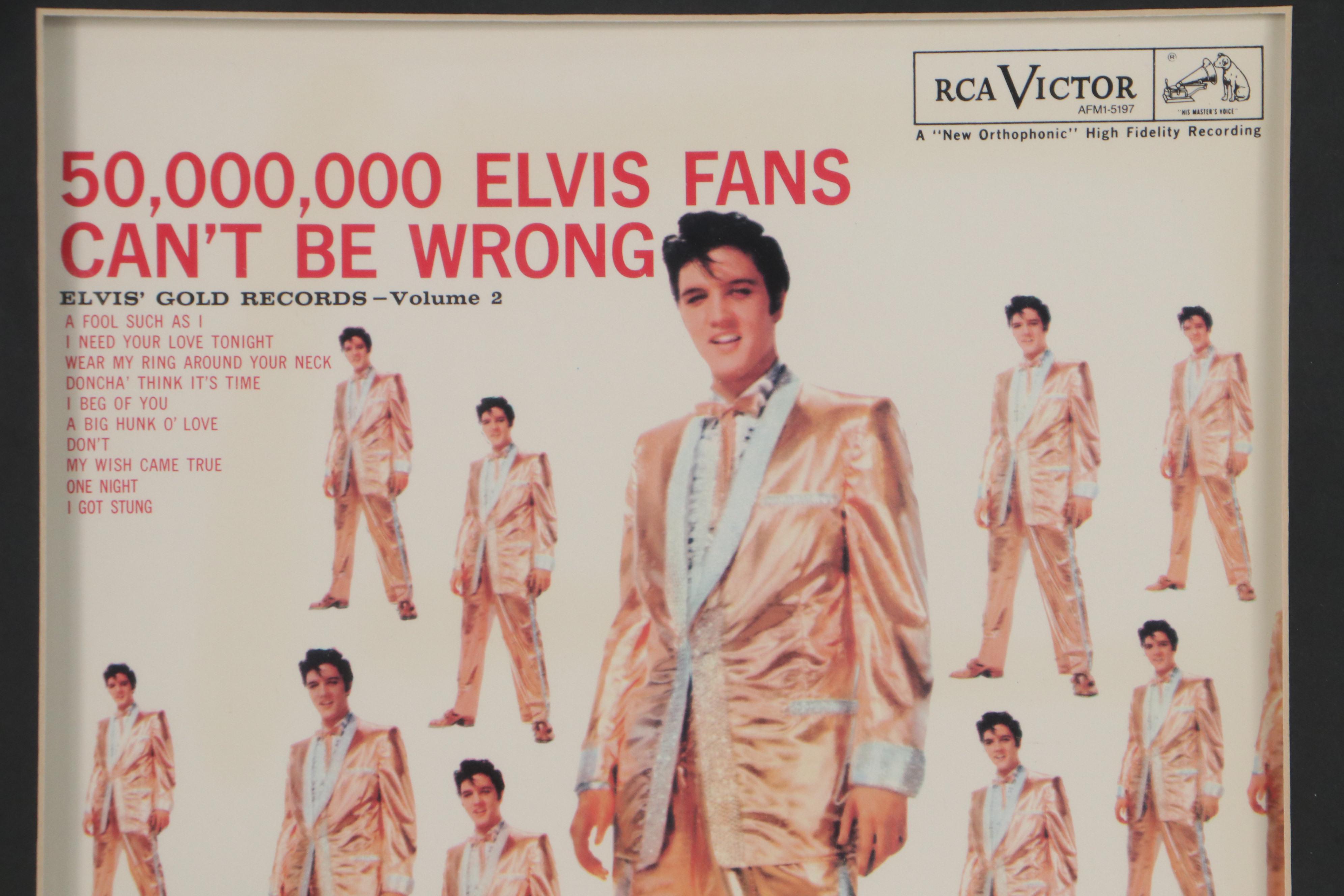 Elvis Presley 24K Gold Plated Record in Matted Frame