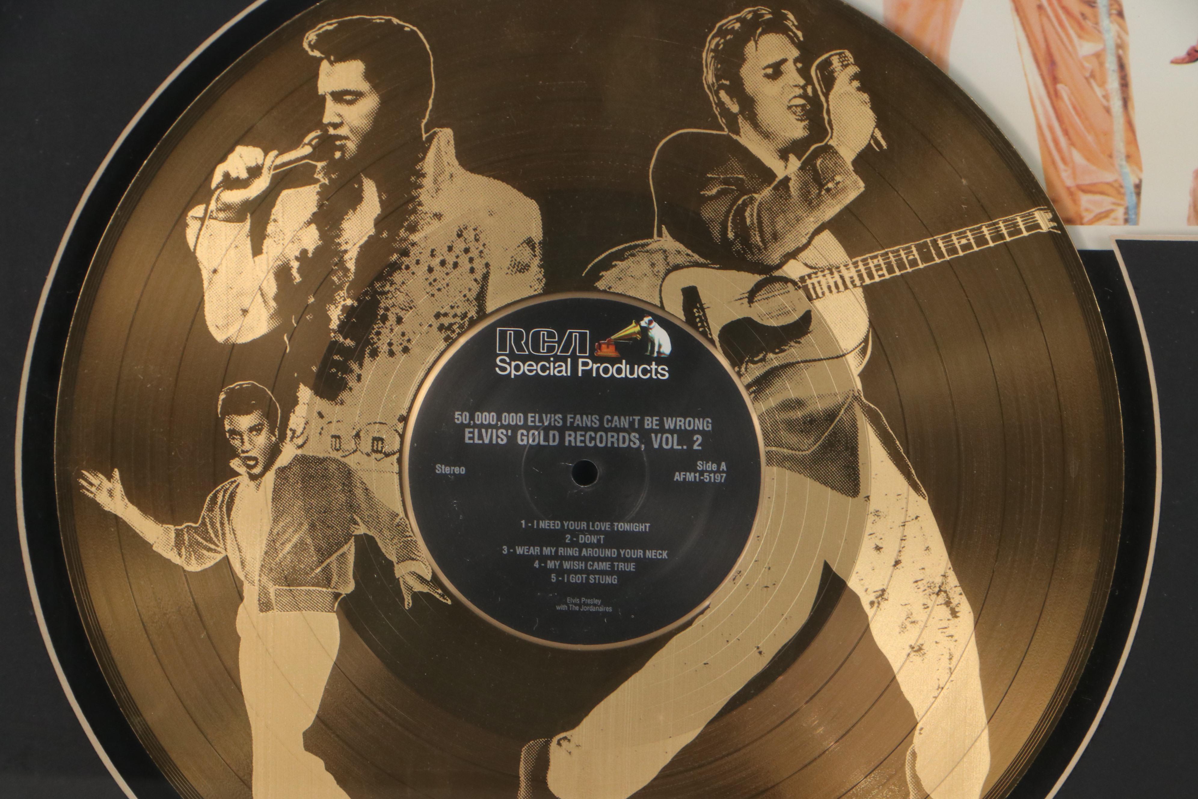 Elvis Presley 24K Gold Plated Record in Matted Frame