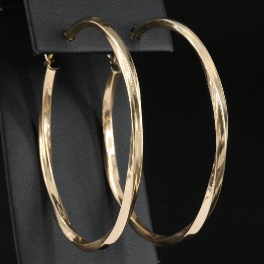 14K Twisted Hoop Earrings