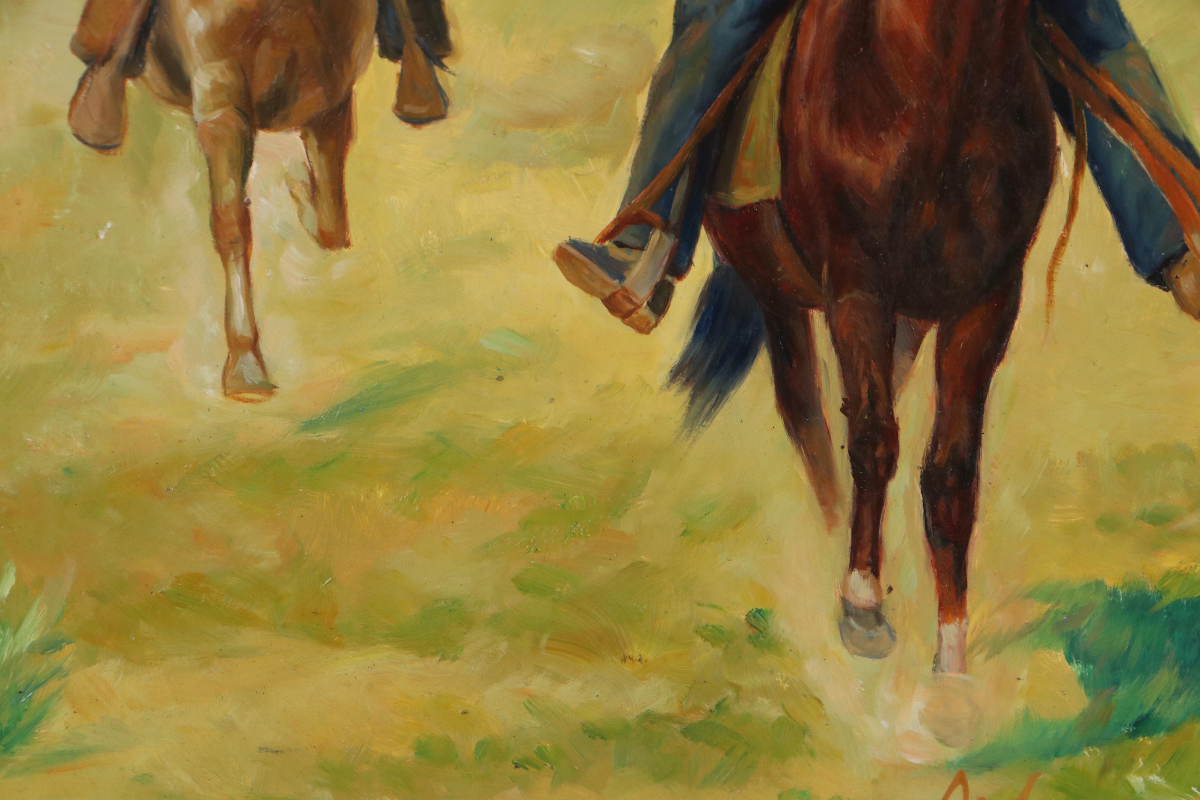 Wild West Scene Oil Painting