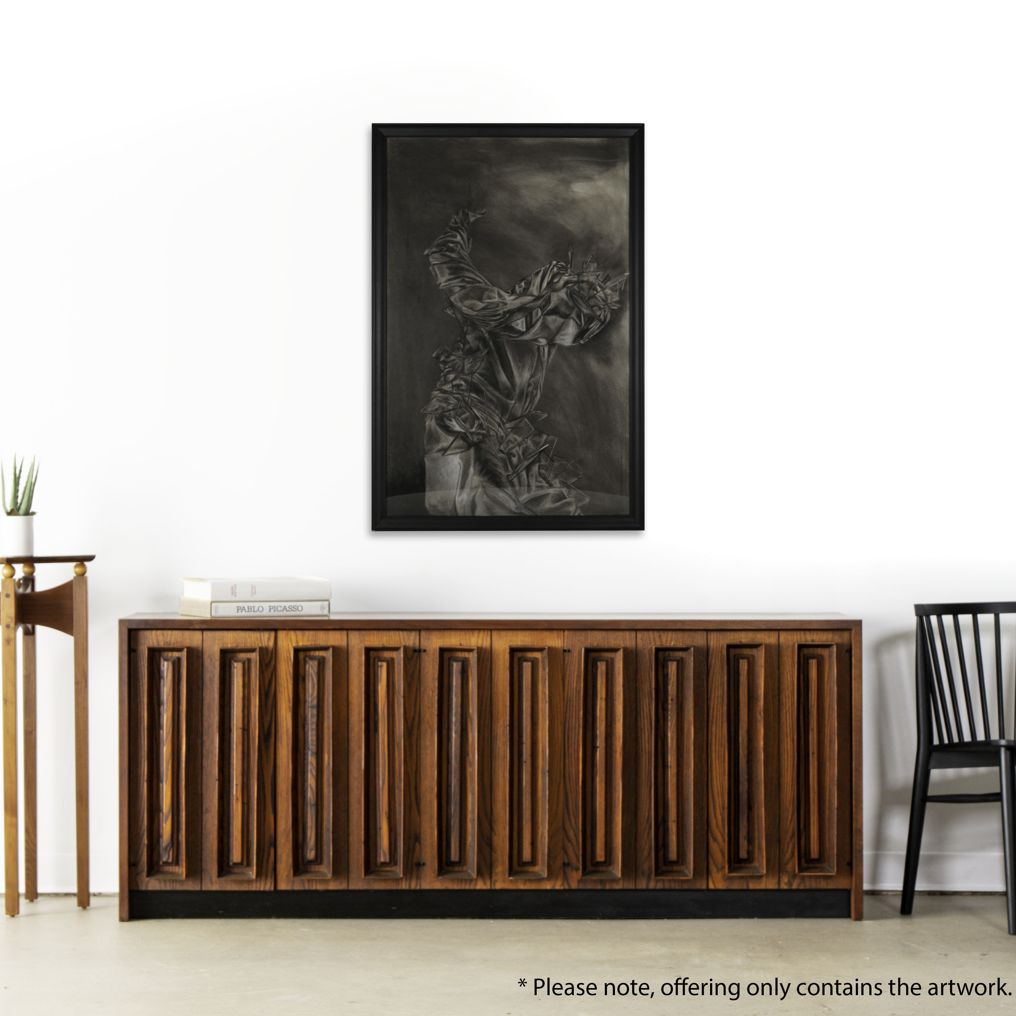 Katie Niewierski Charcoal and Conté Drawing "Still Life With Glass," 2006