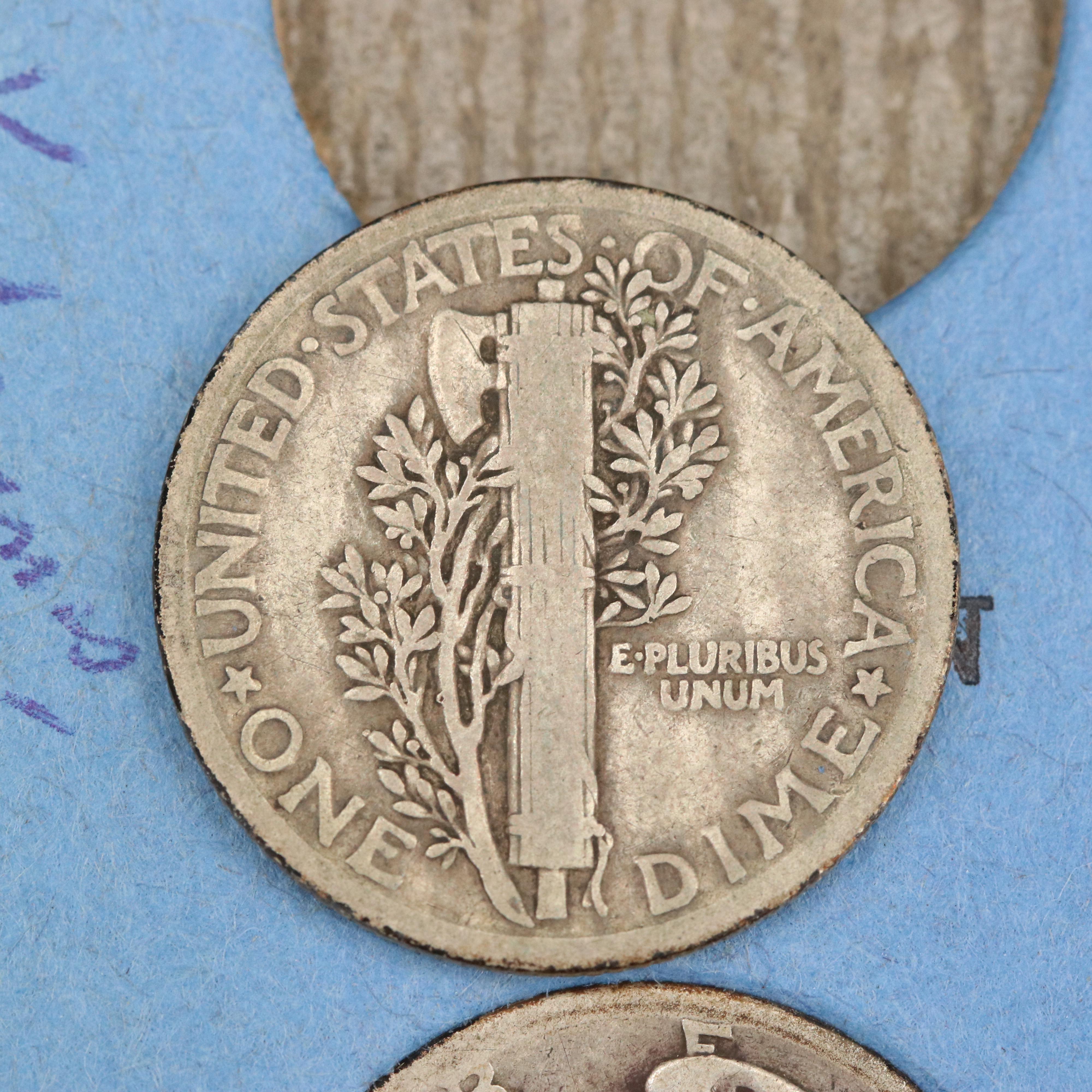 Mercury Dime Collection from 1916-1945