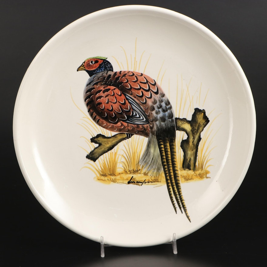 Italian Hand-Painted Turkey Themed Decorative Plate