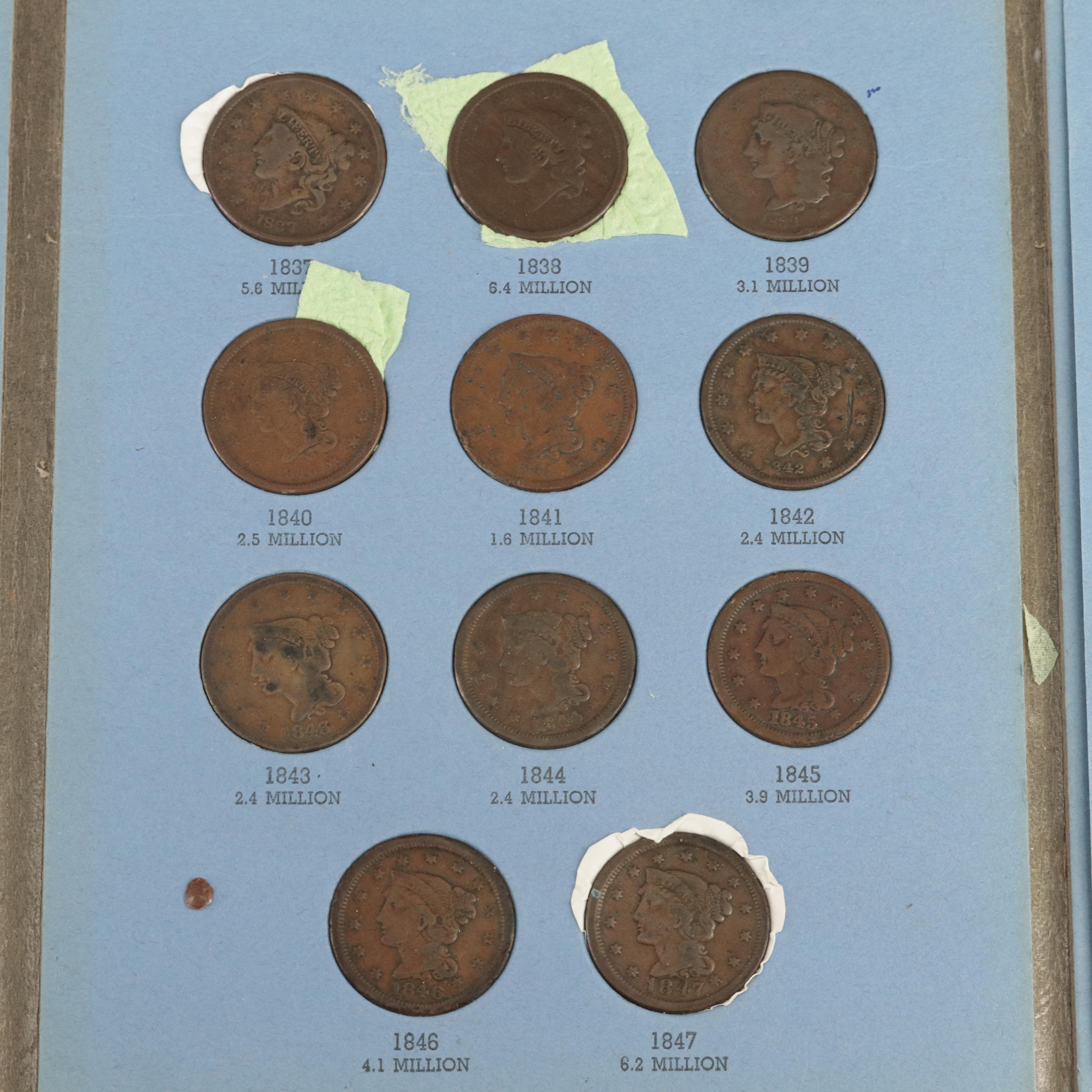 U.S. Large Cent Collection from 1826-1857