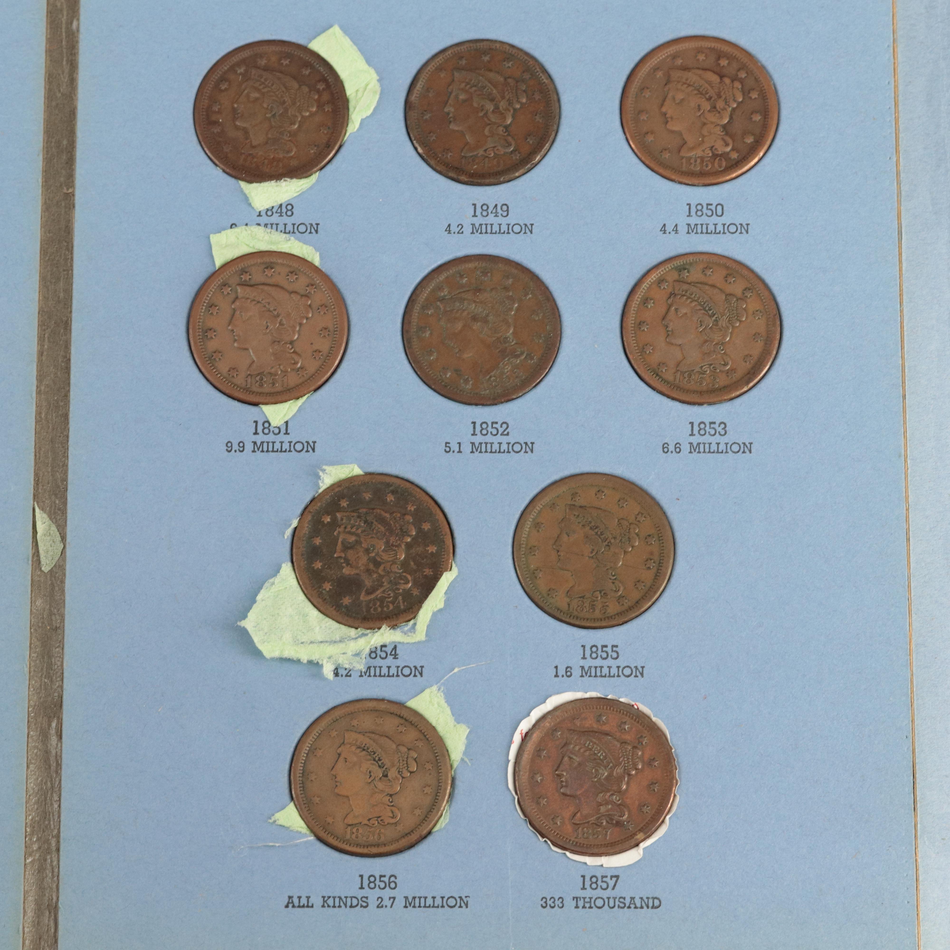 U.S. Large Cent Collection from 1826-1857