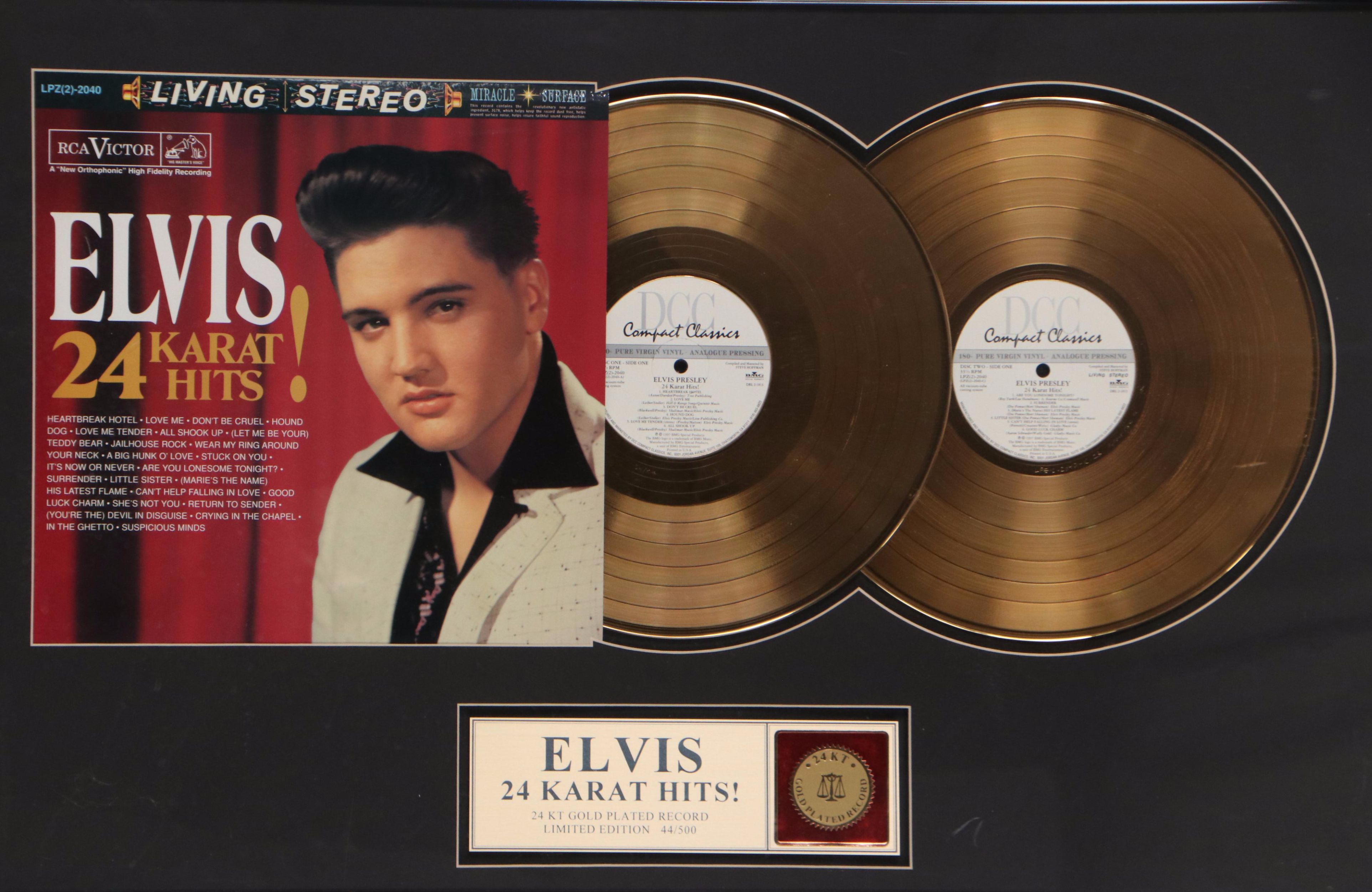 Elvis Presley 24K Gold Plated Records 44/500 Limited Edition