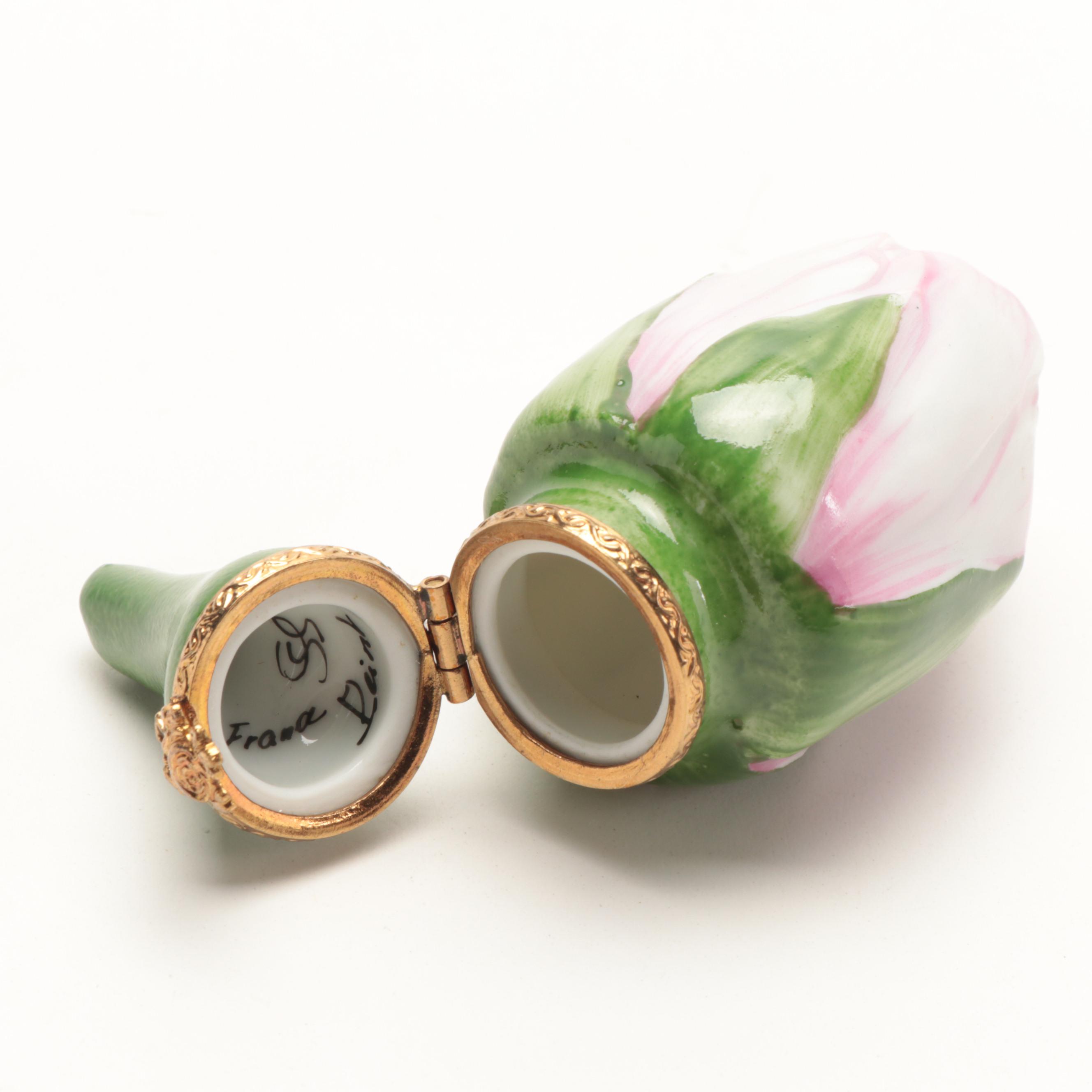 Hand-Painted Porcelain Tulip Limoges Box