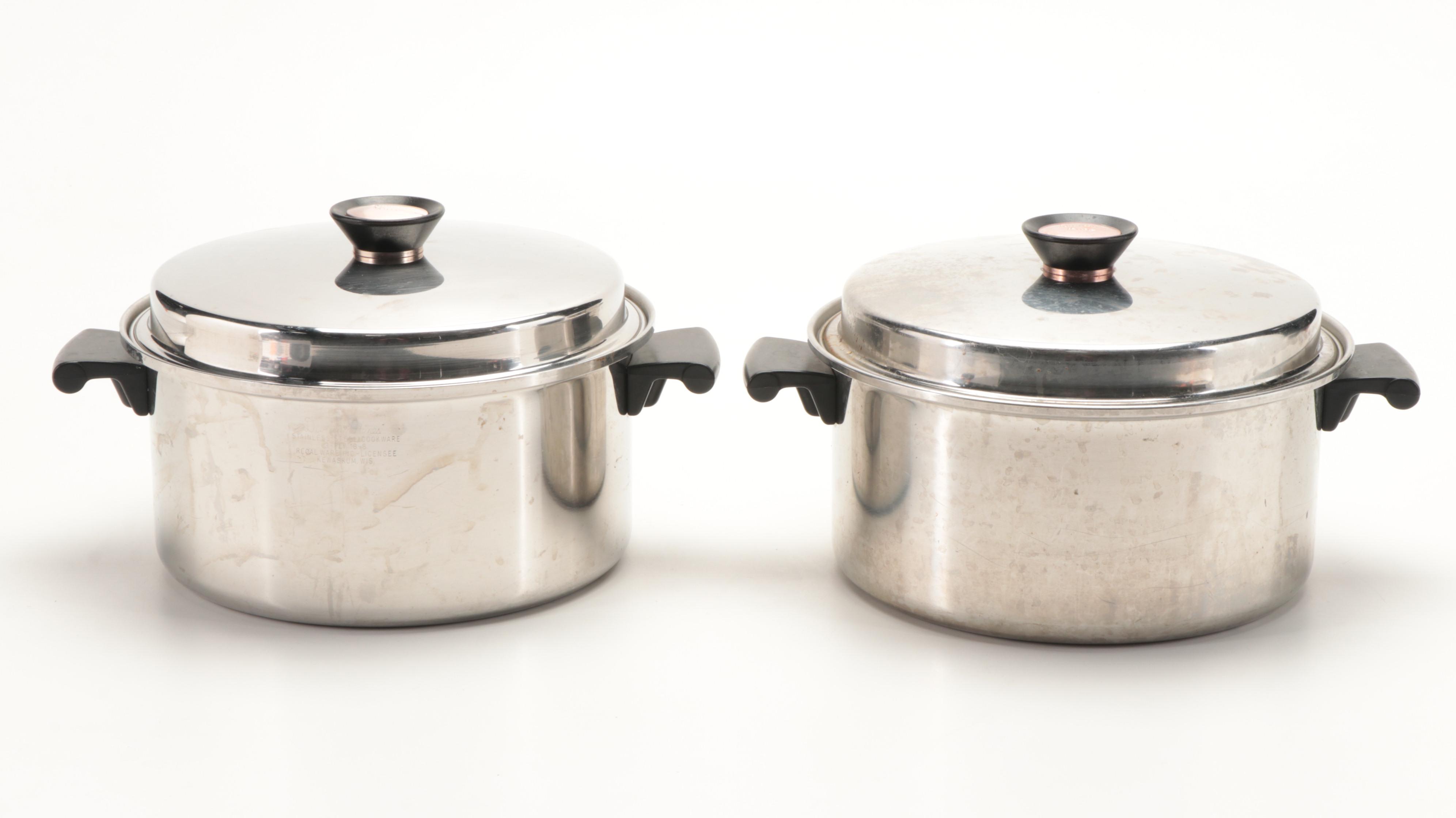 Duncan Hines  and Other Stainless Steel Pots and Pans, Mid to Late 20th Century
