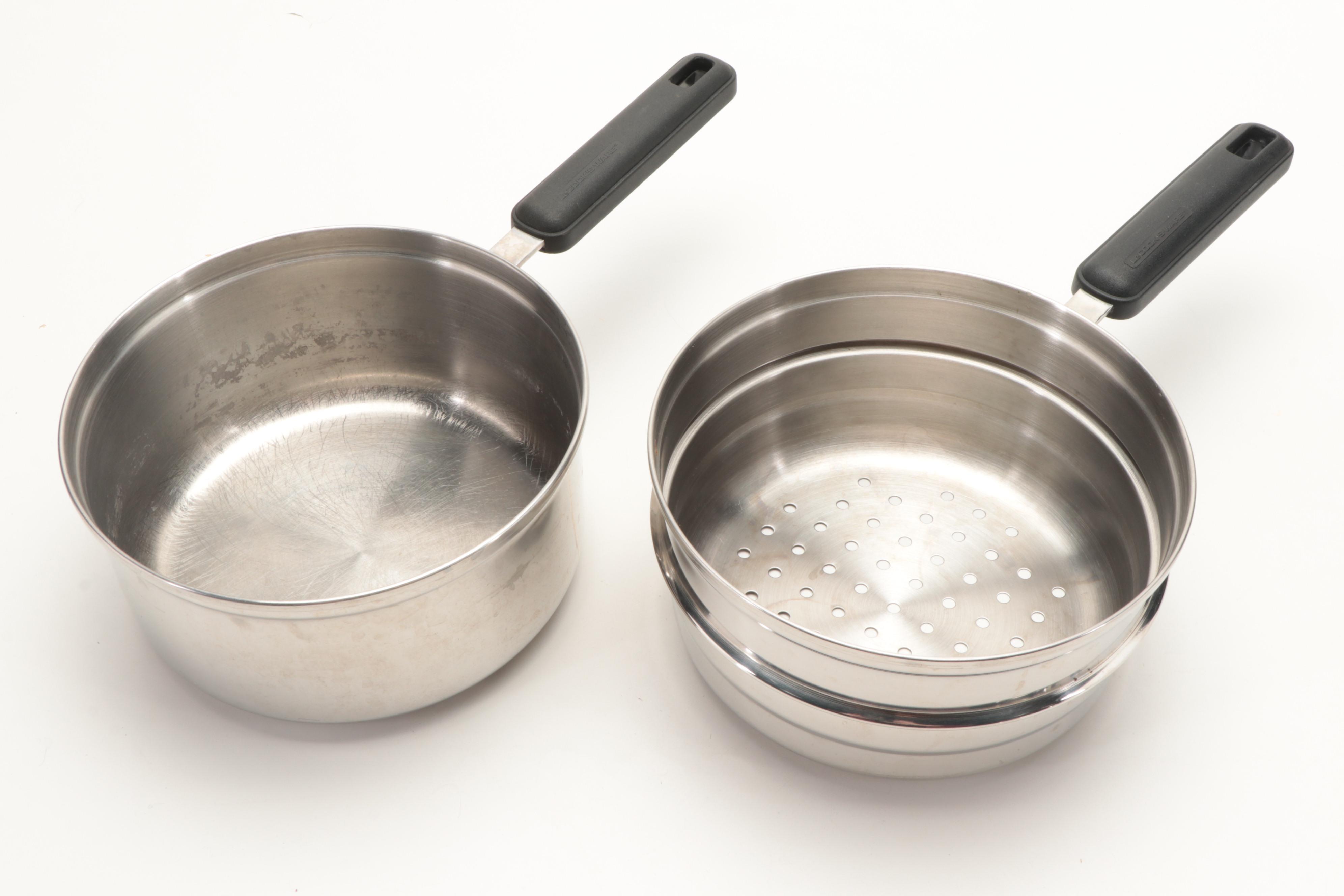 Duncan Hines  and Other Stainless Steel Pots and Pans, Mid to Late 20th Century