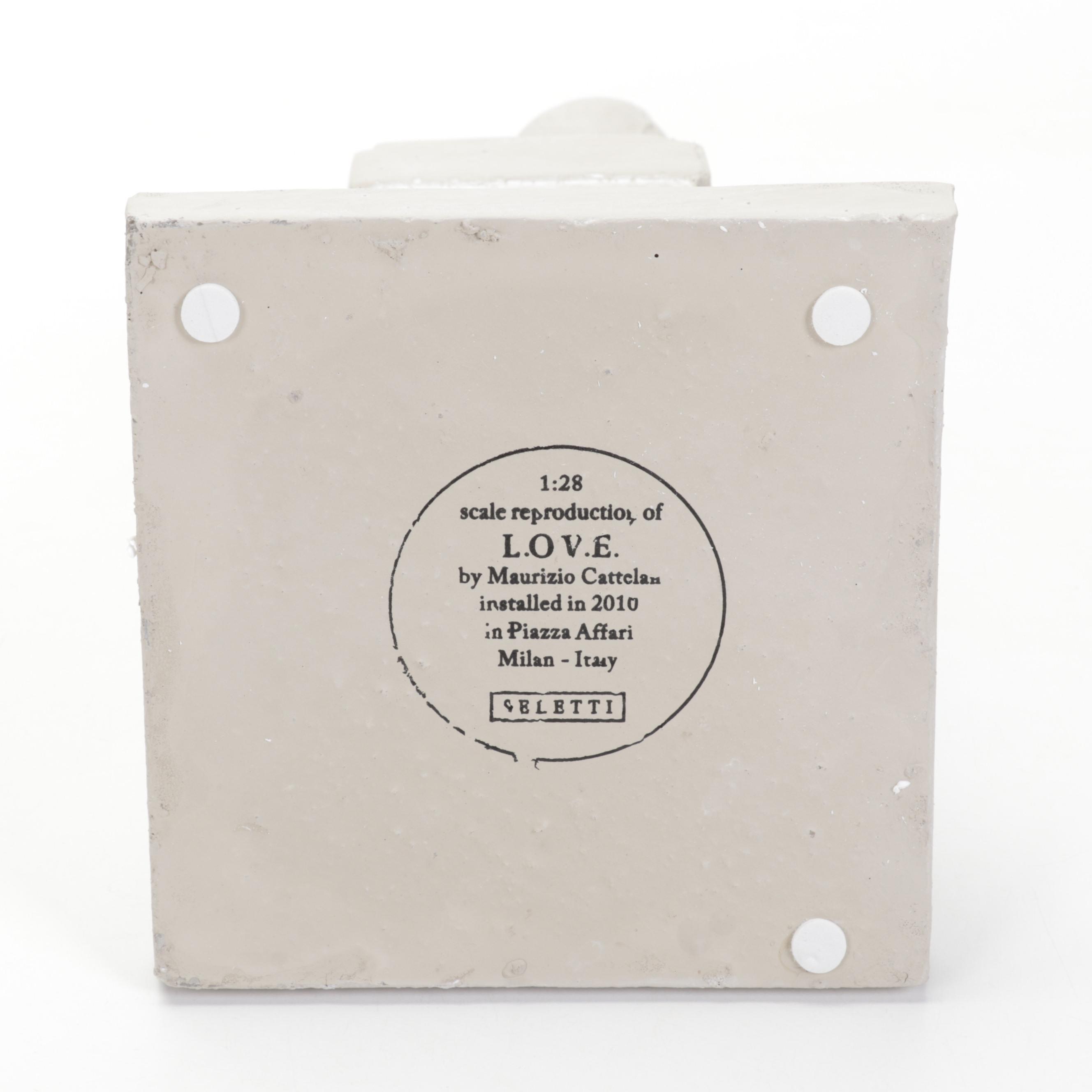 Seletti Concrete Sculpture After Maurizio Cattelan "L.O.V.E.," Circa 2010