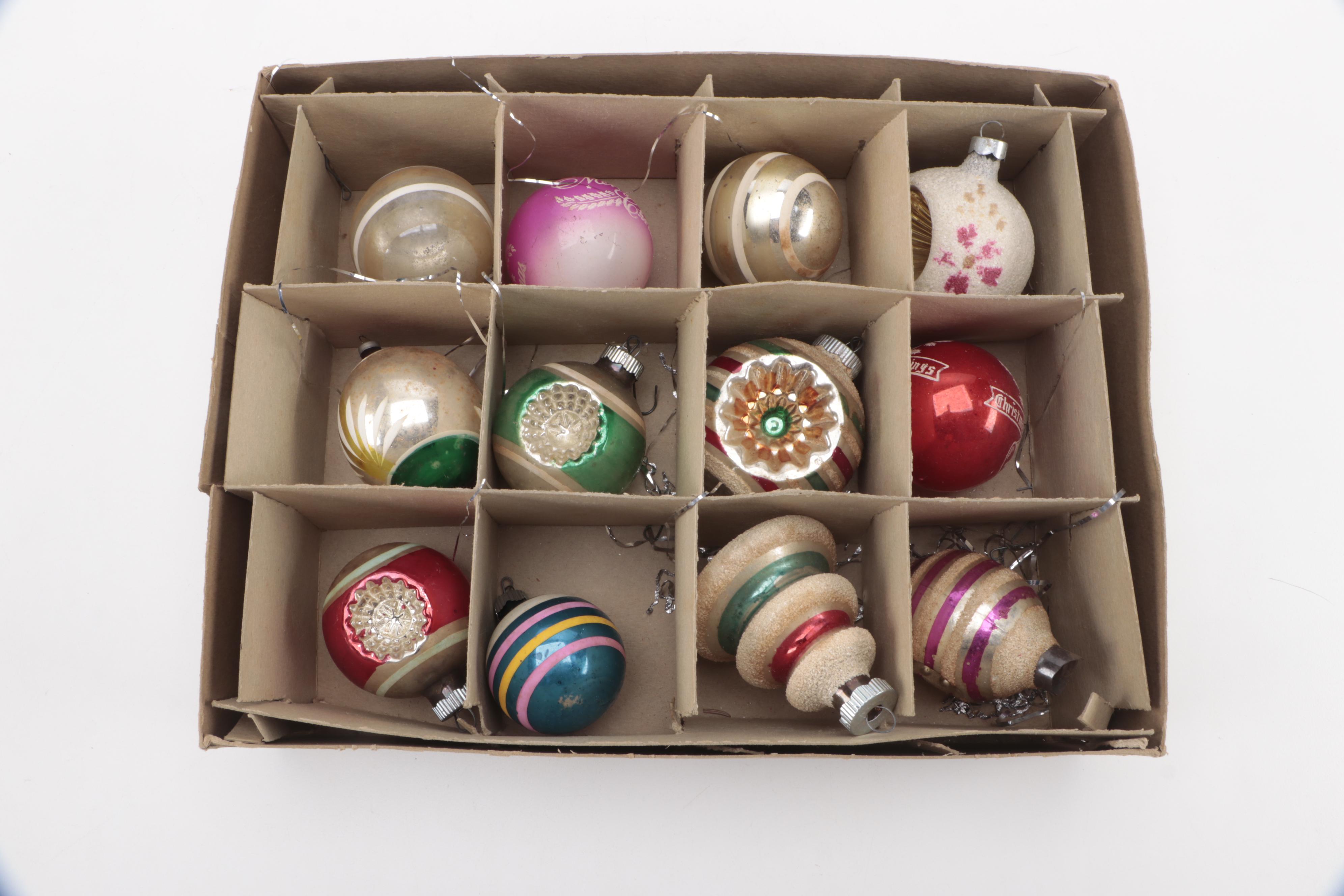 Glass Christmas Ornaments Featuring Max Eckardt & Sons, Mid to Late 20th Century