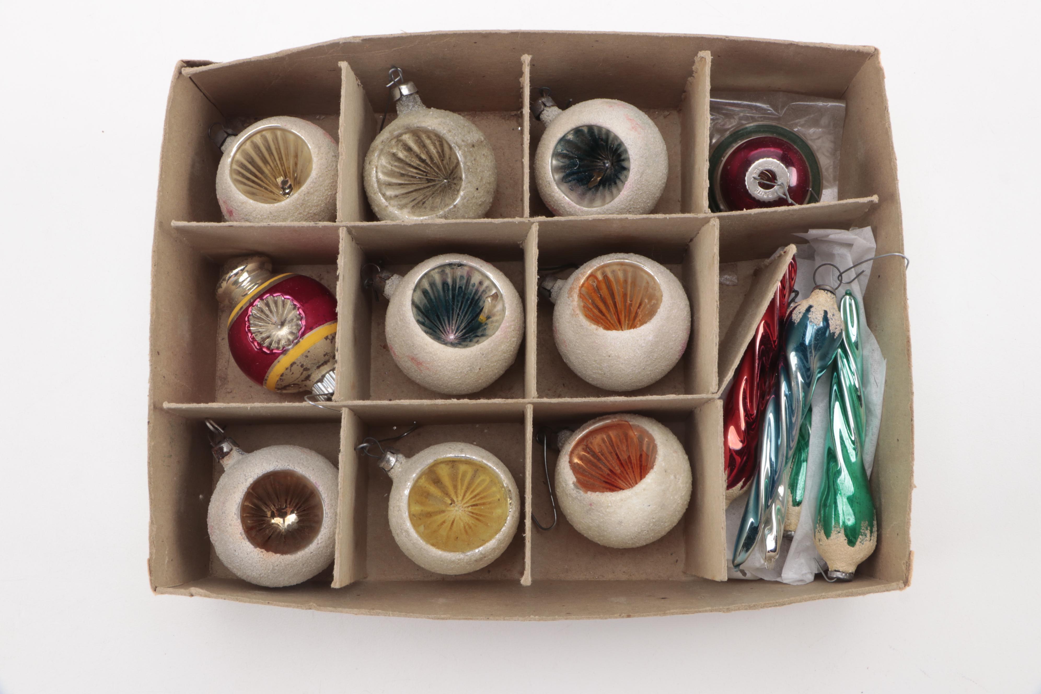 Glass Christmas Ornaments Featuring Max Eckardt & Sons, Mid to Late 20th Century