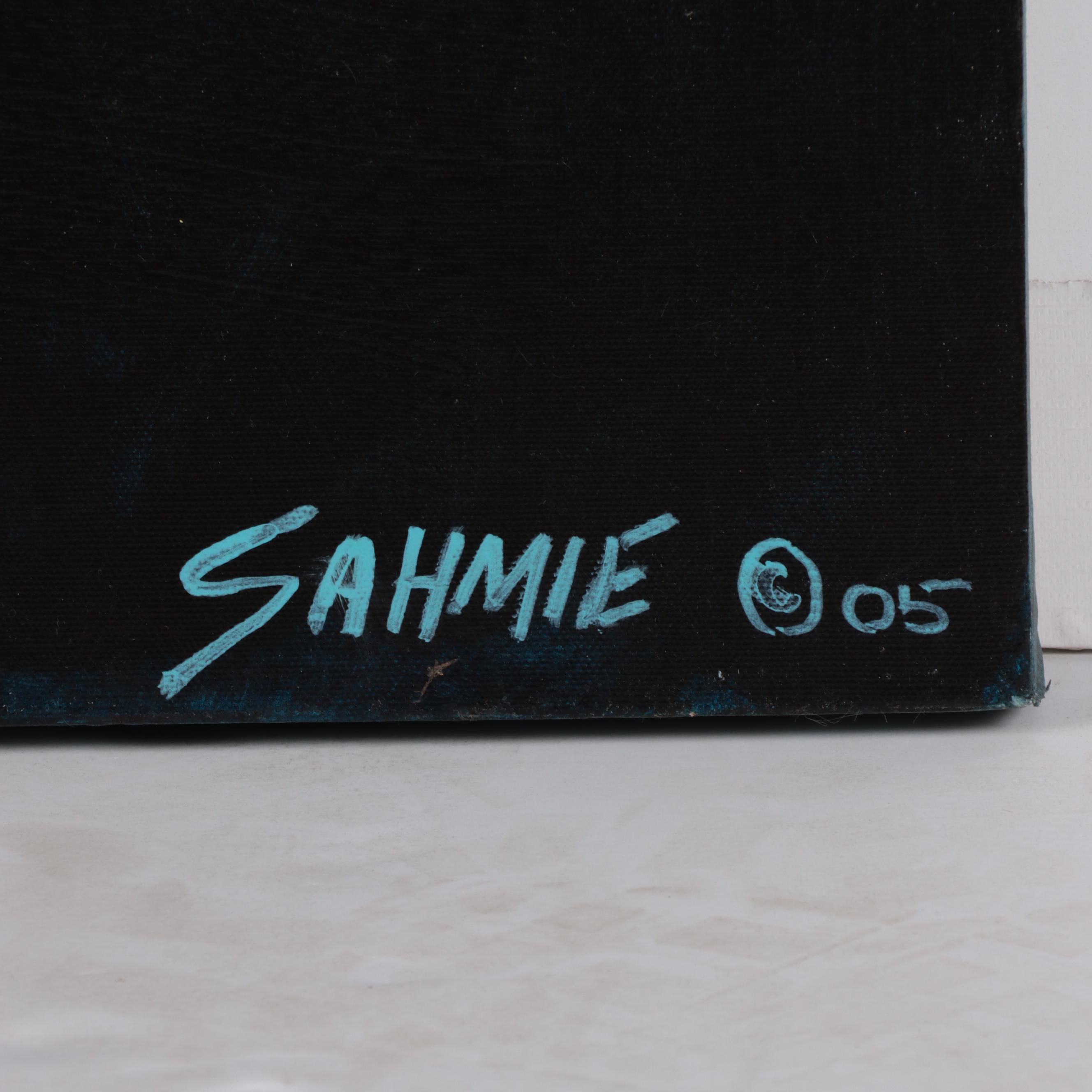 Randall Sahmie Oil Painting of Katsina Figures, 2005