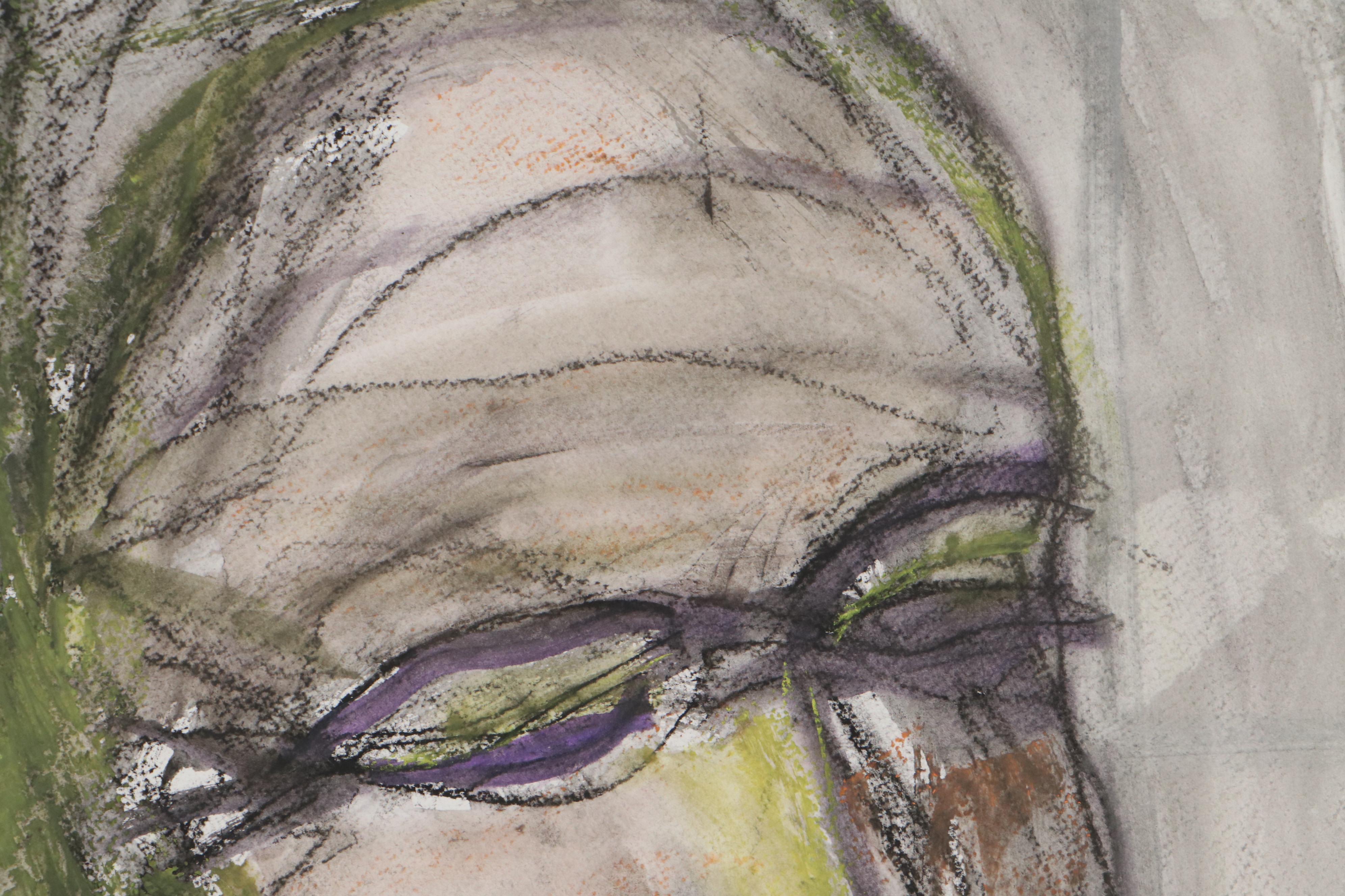 Jim Guest Abstract Portrait Mixed Media Drawing