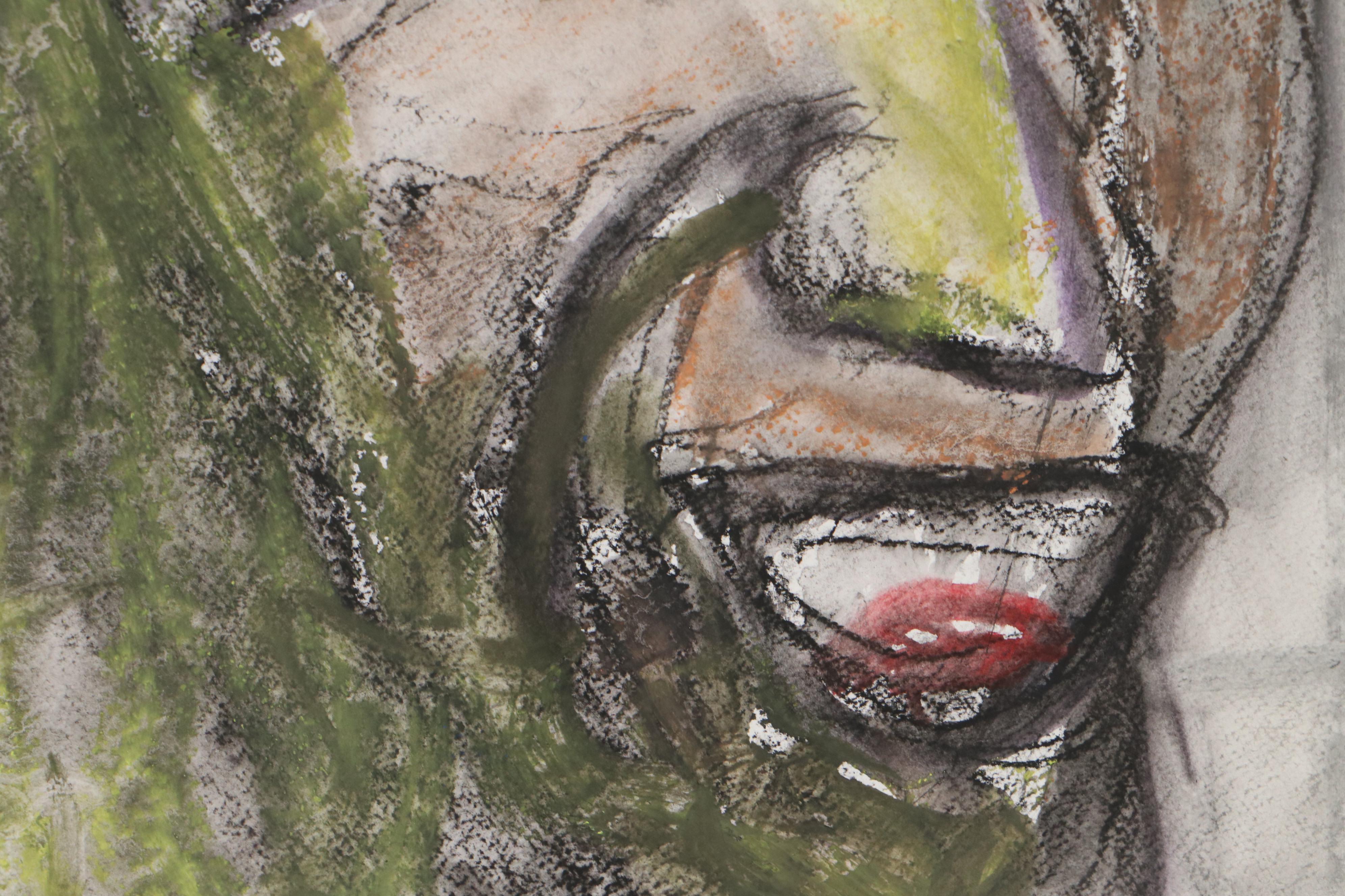 Jim Guest Abstract Portrait Mixed Media Drawing