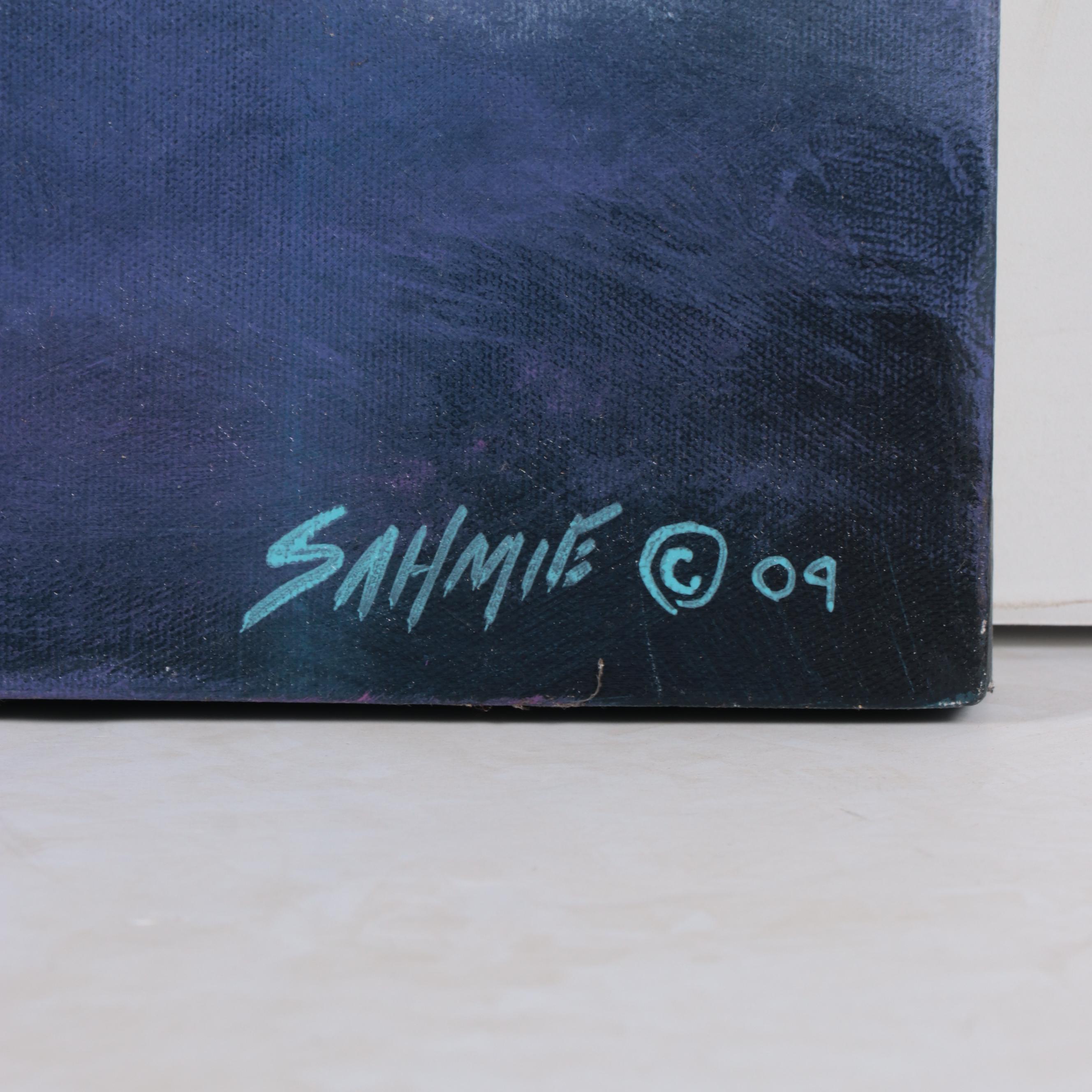 Randall Sahmie Oil Painting of Katsina Figures, 2009