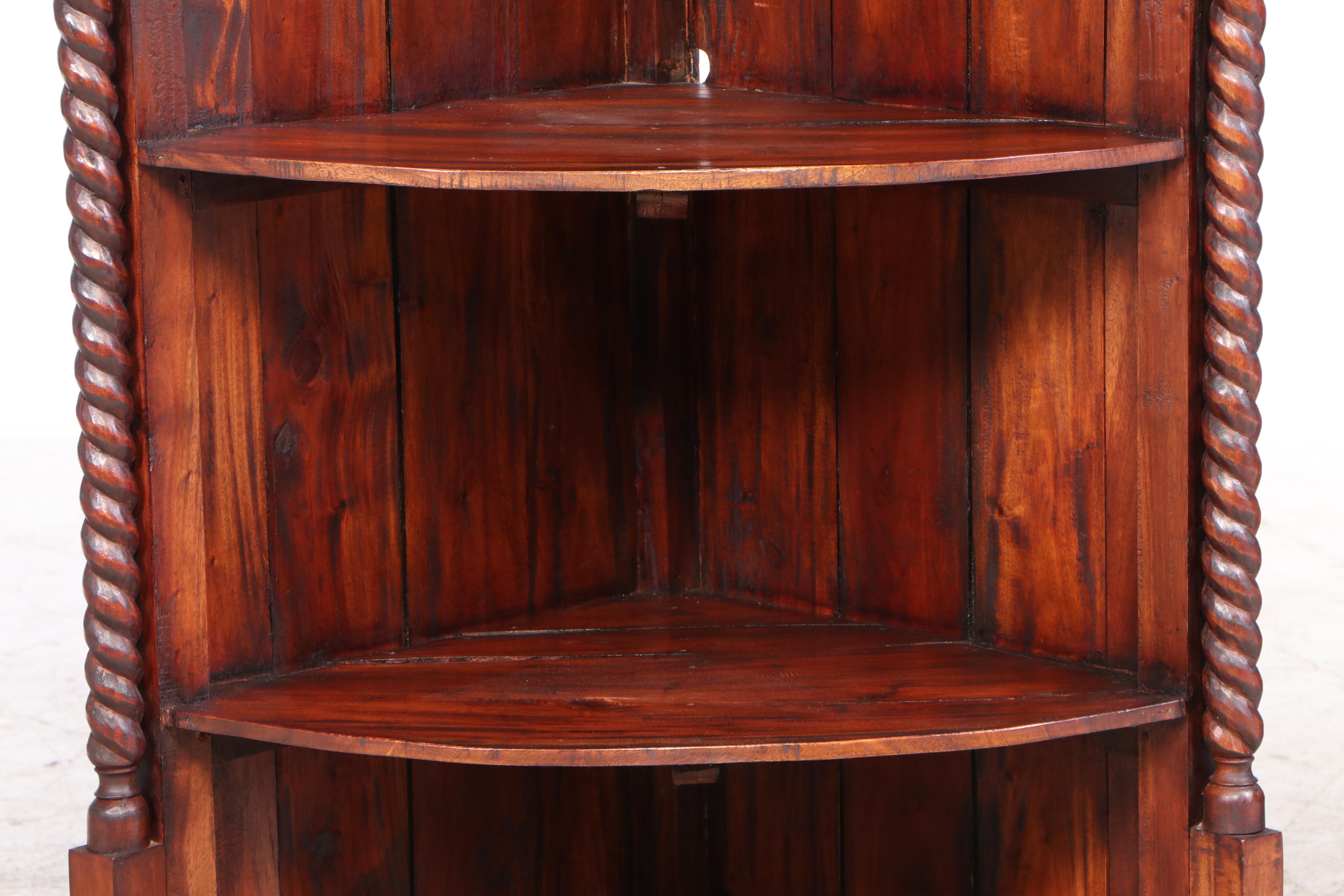 Spanish Baroque Style Corner Bookcase