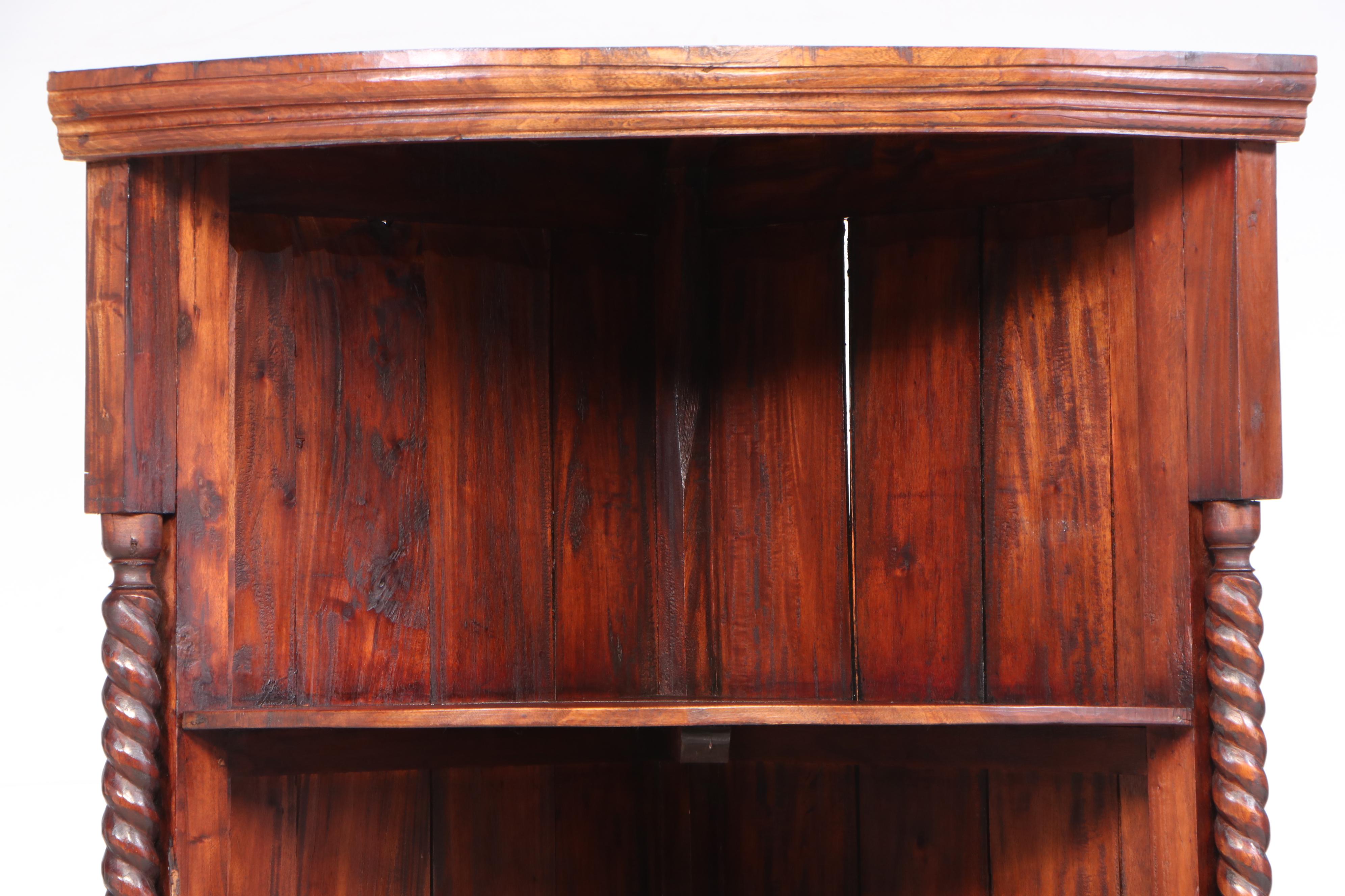 Spanish Baroque Style Corner Bookcase