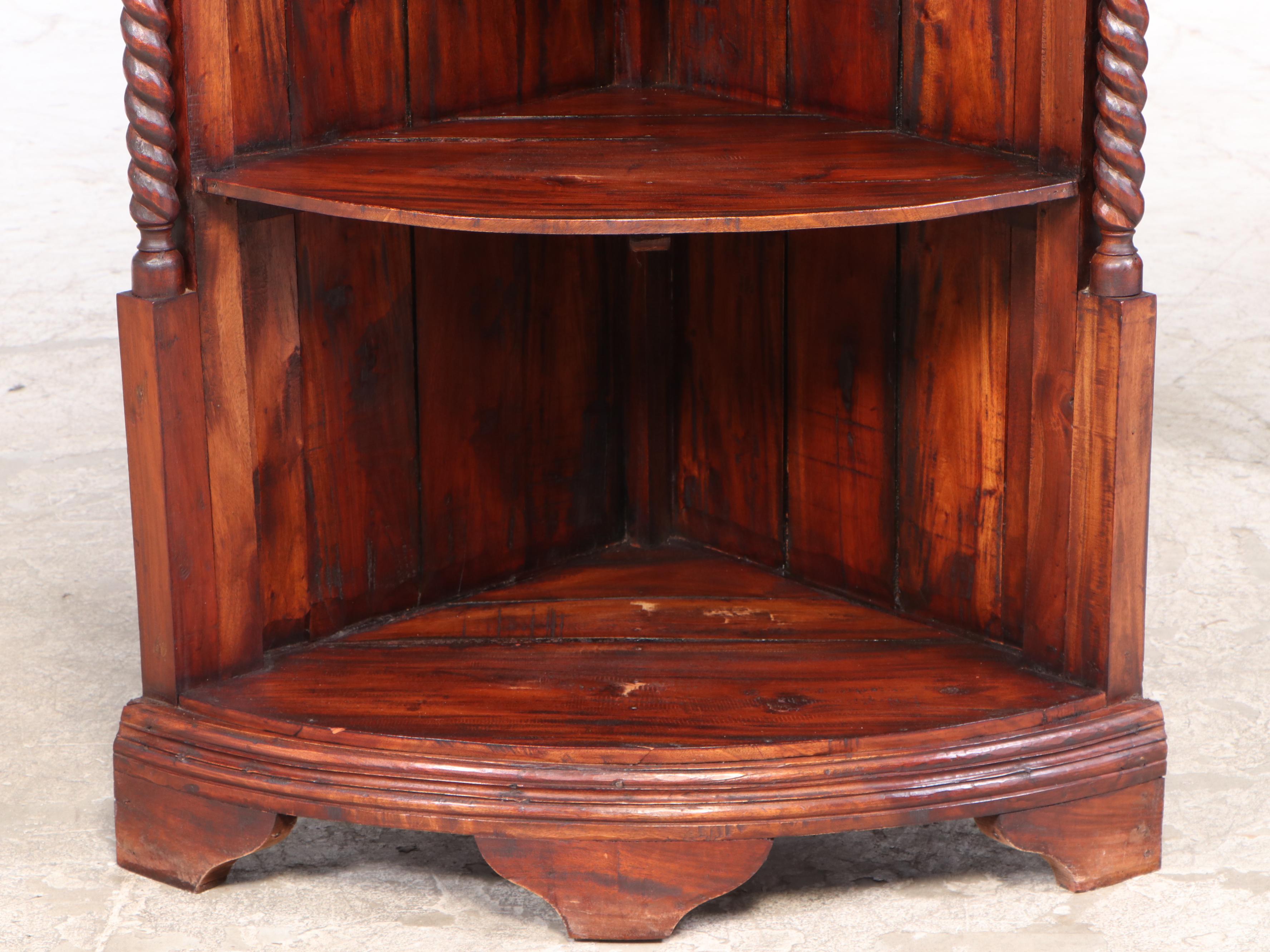 Spanish Baroque Style Corner Bookcase