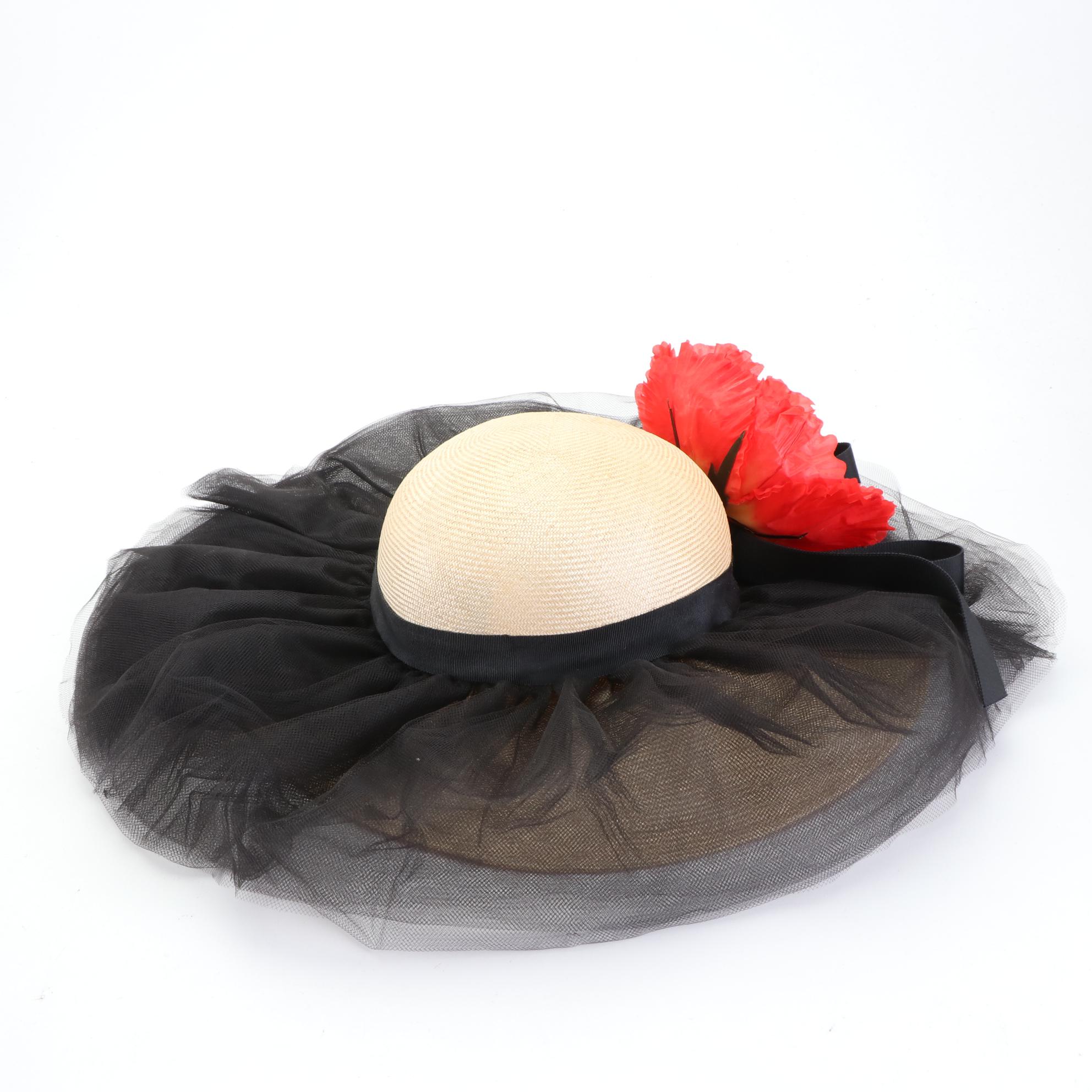 Jack McConnell Boutique Tulle Hat and Bellini Wide Brim Hat with Box