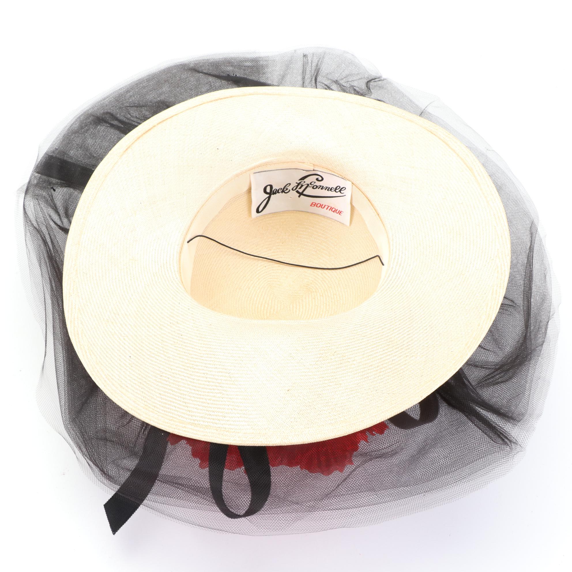 Jack McConnell Boutique Tulle Hat and Bellini Wide Brim Hat with Box
