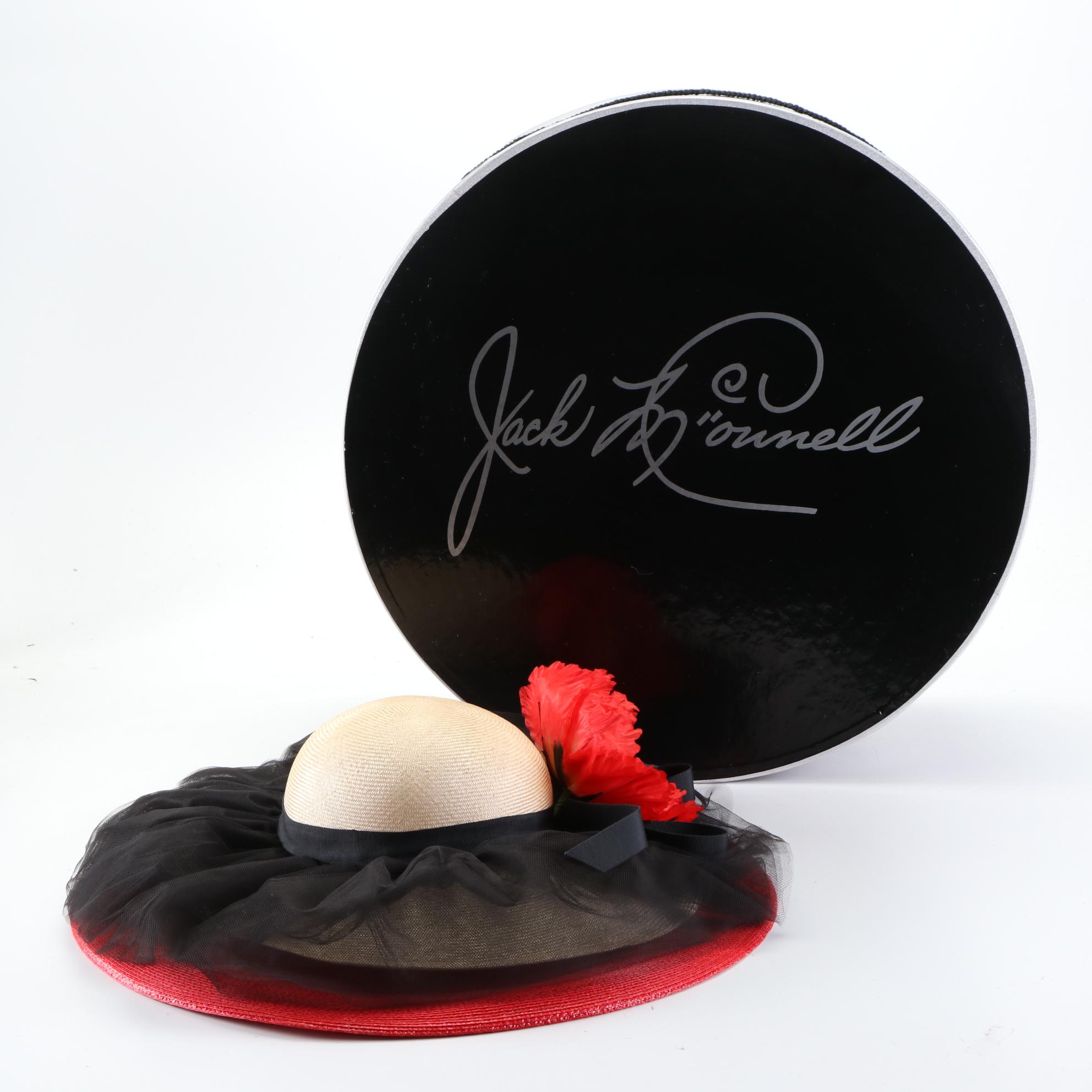 Jack McConnell Boutique Tulle Hat and Bellini Wide Brim Hat with Box