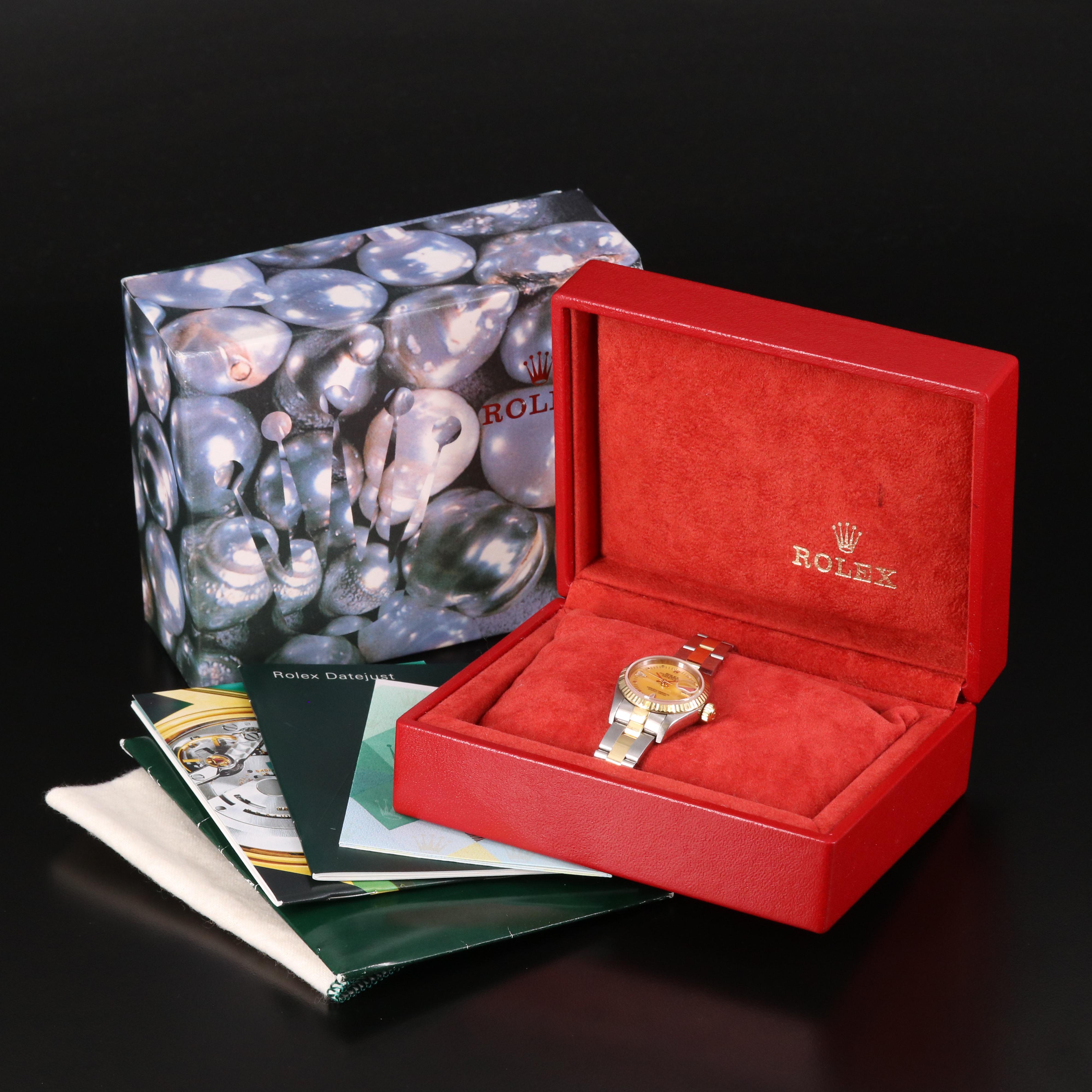 Rolex Datejust Factory Champagne Mother-of-Pearl Diamond Dial Watch