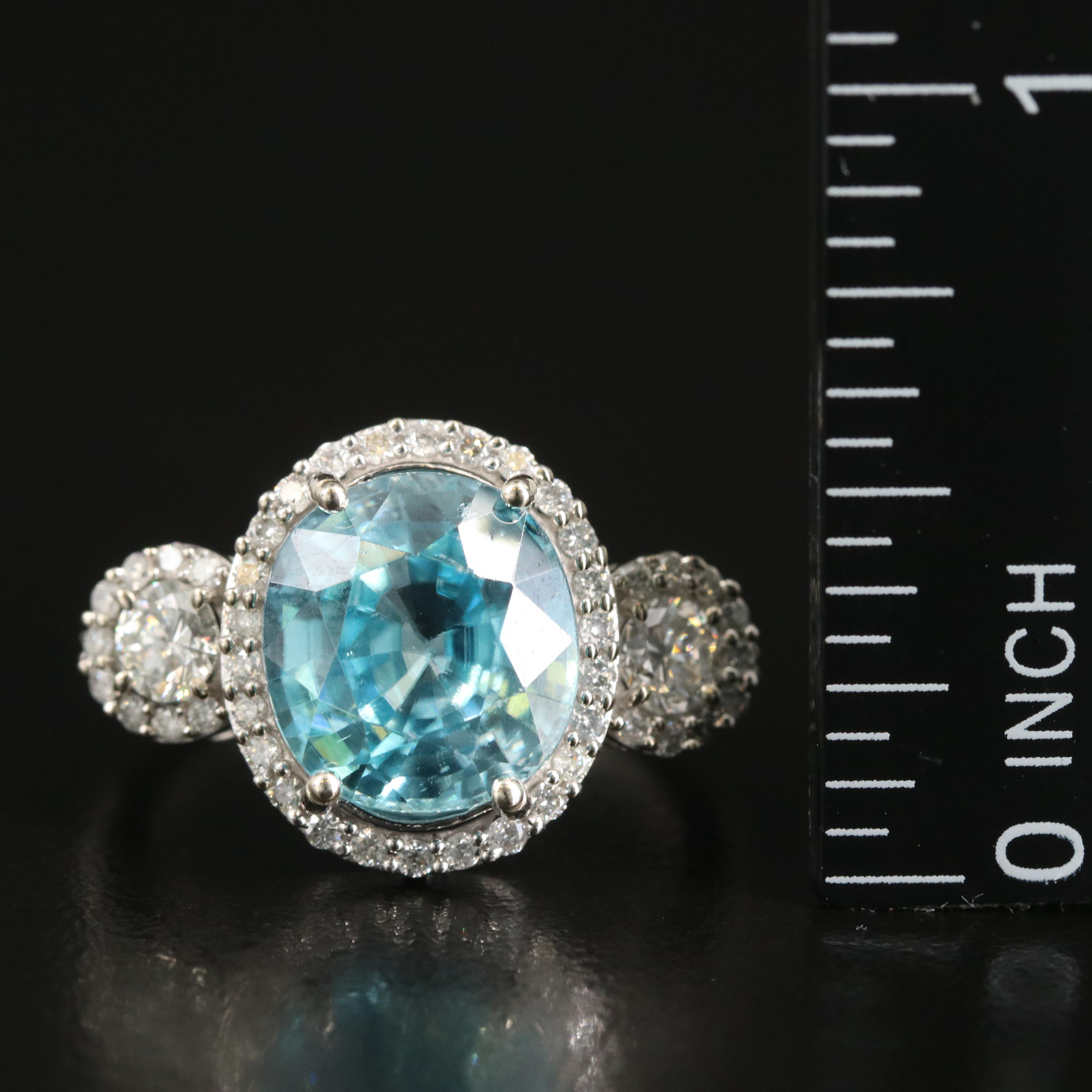 14K Zircon and Diamond Ring