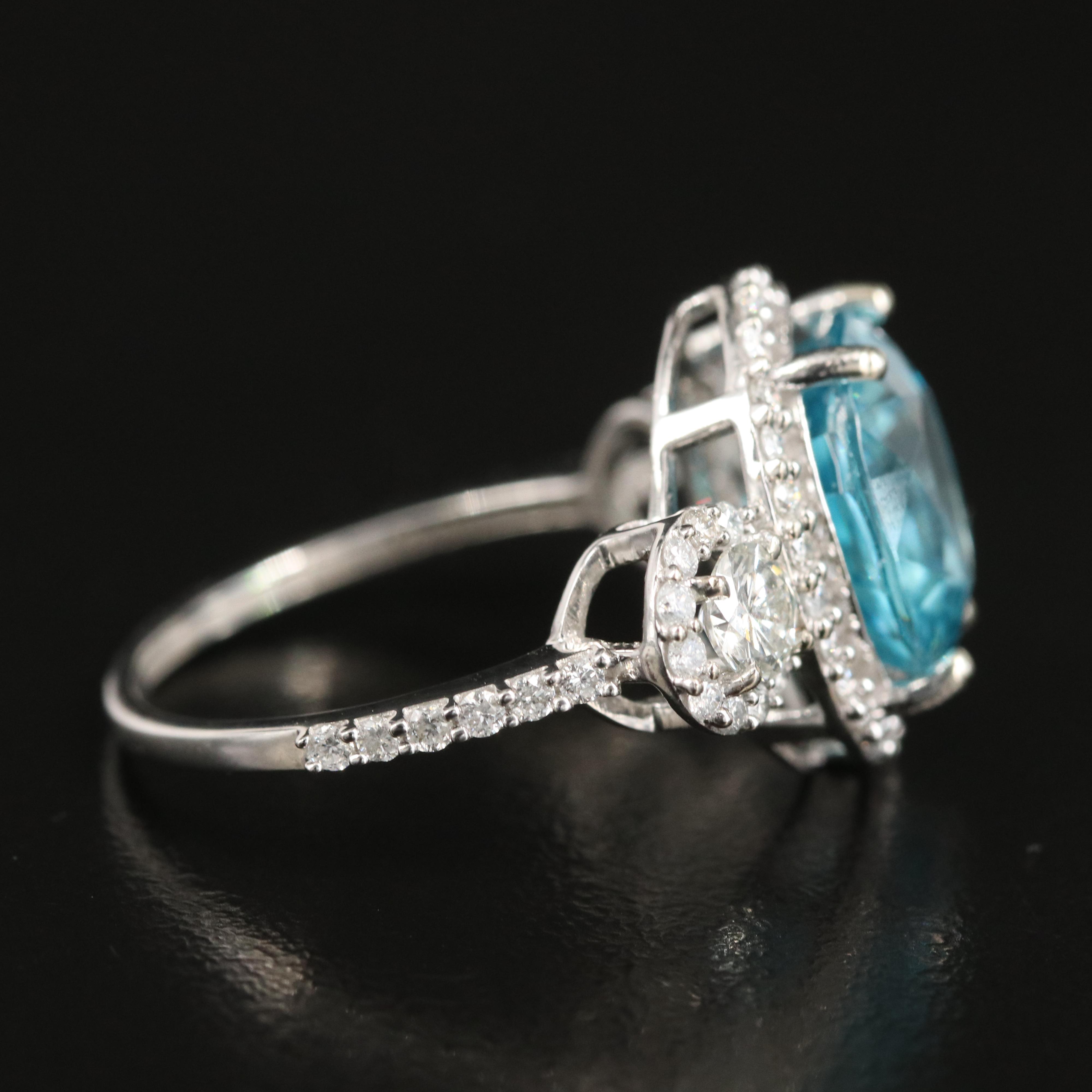 14K Zircon and Diamond Ring
