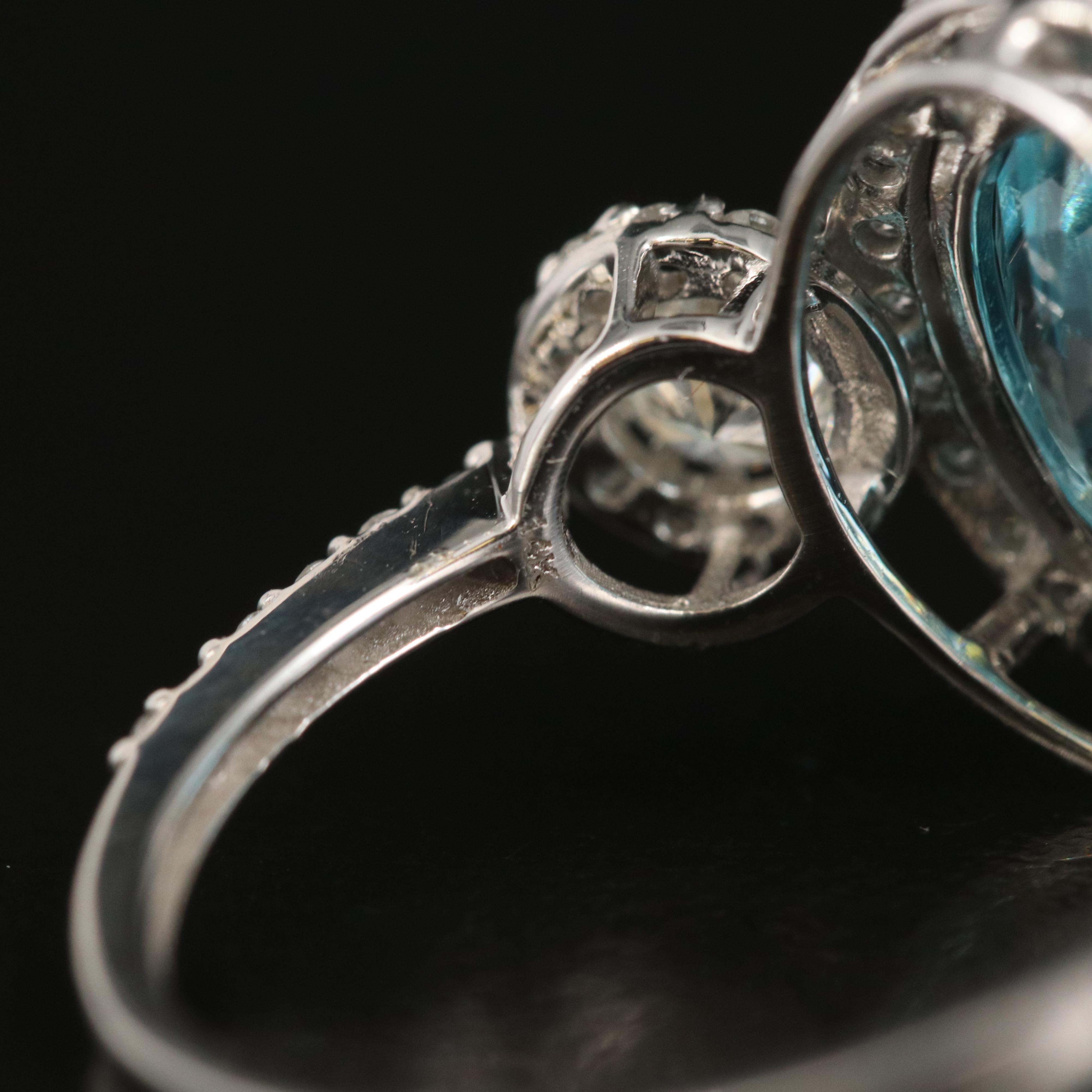 14K Zircon and Diamond Ring