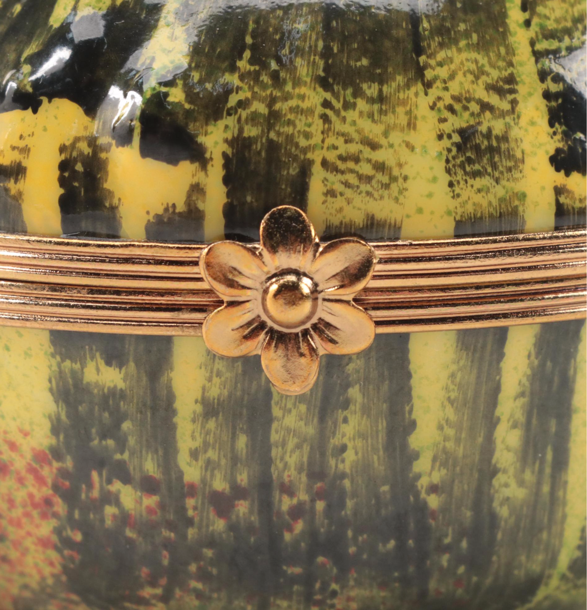 Limoges Porcelain Hand-Painted Gourd Shaped Box